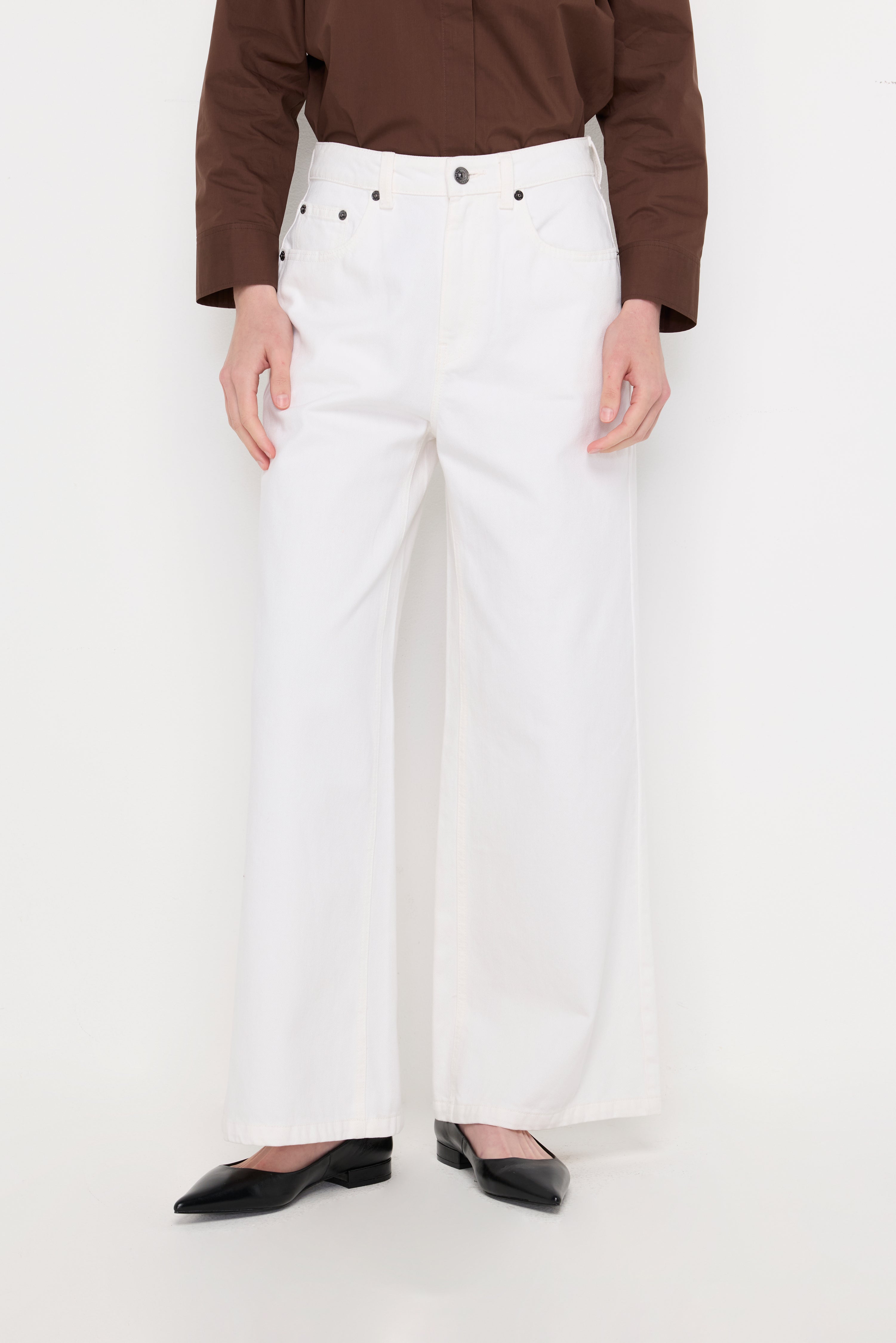 ESSENTIAL WIDE-LEG DENIM TROUSERS