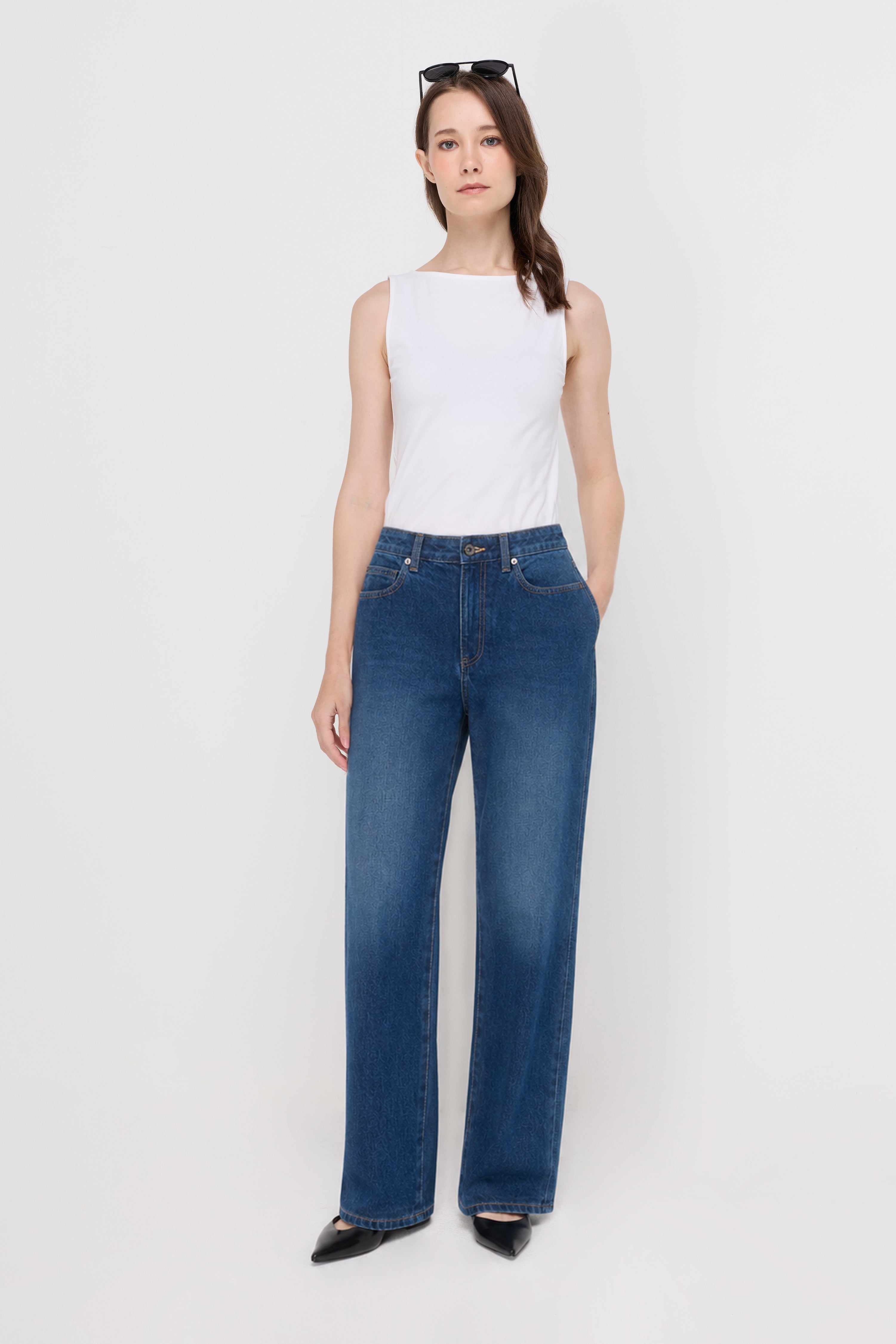CHARLOTTE STRAIGHT-LEG DENIM JEANS