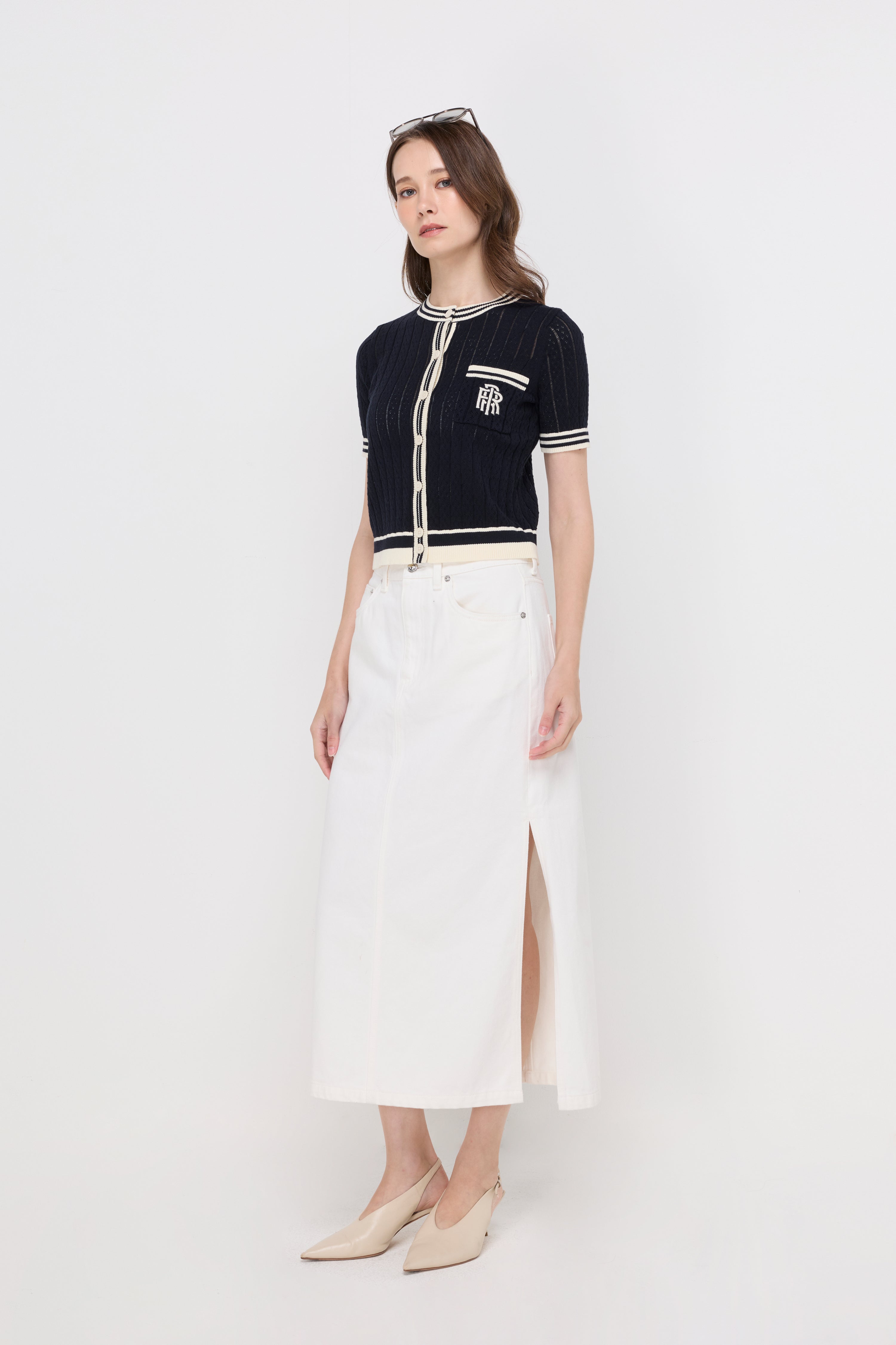 AURORA DENIM MIDI SKIRT
