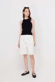HIGH-RISE TAILORED BERMUDA SHORTS