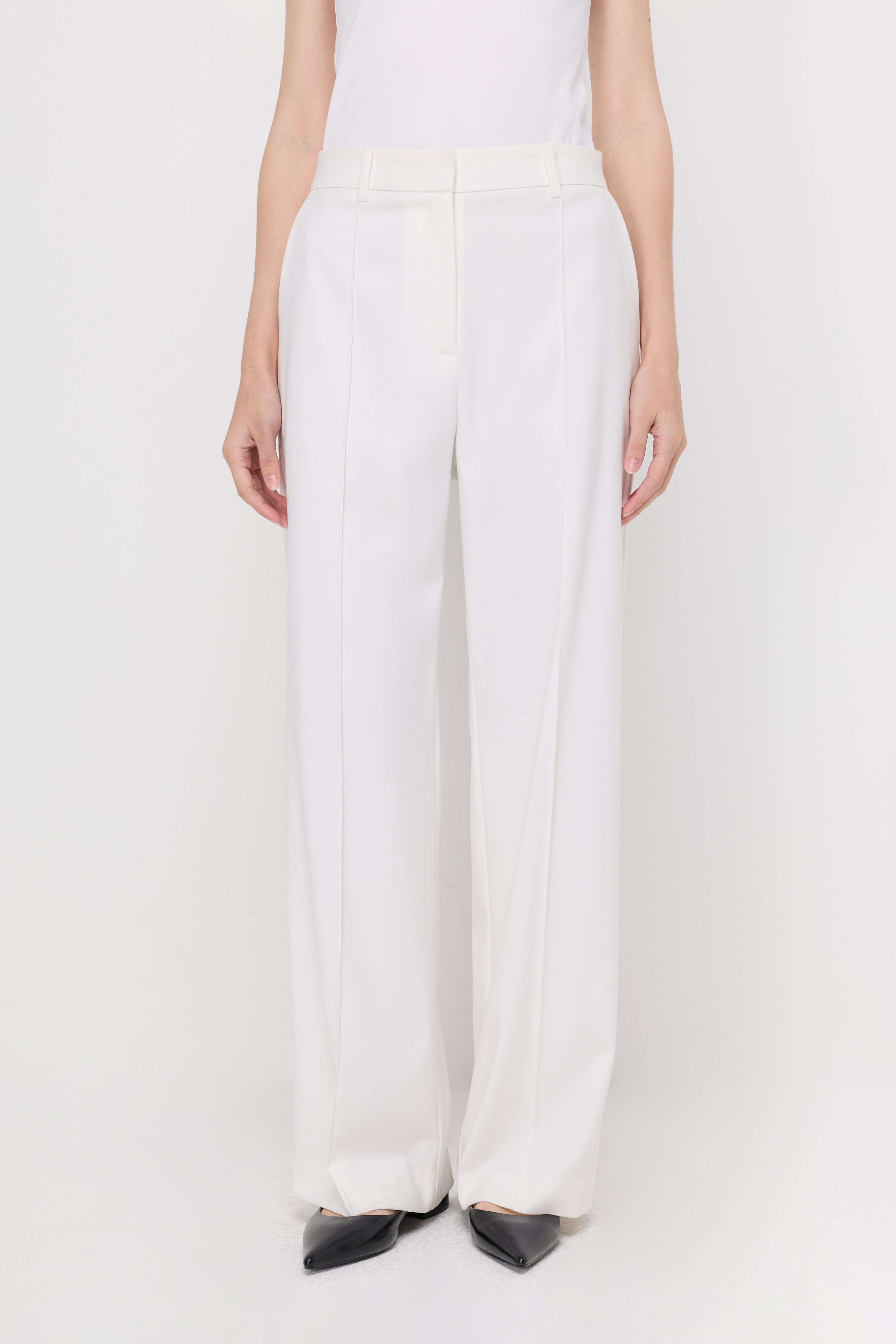 TAILORED PLEATED STRAIGHT-LEG TROUSERS