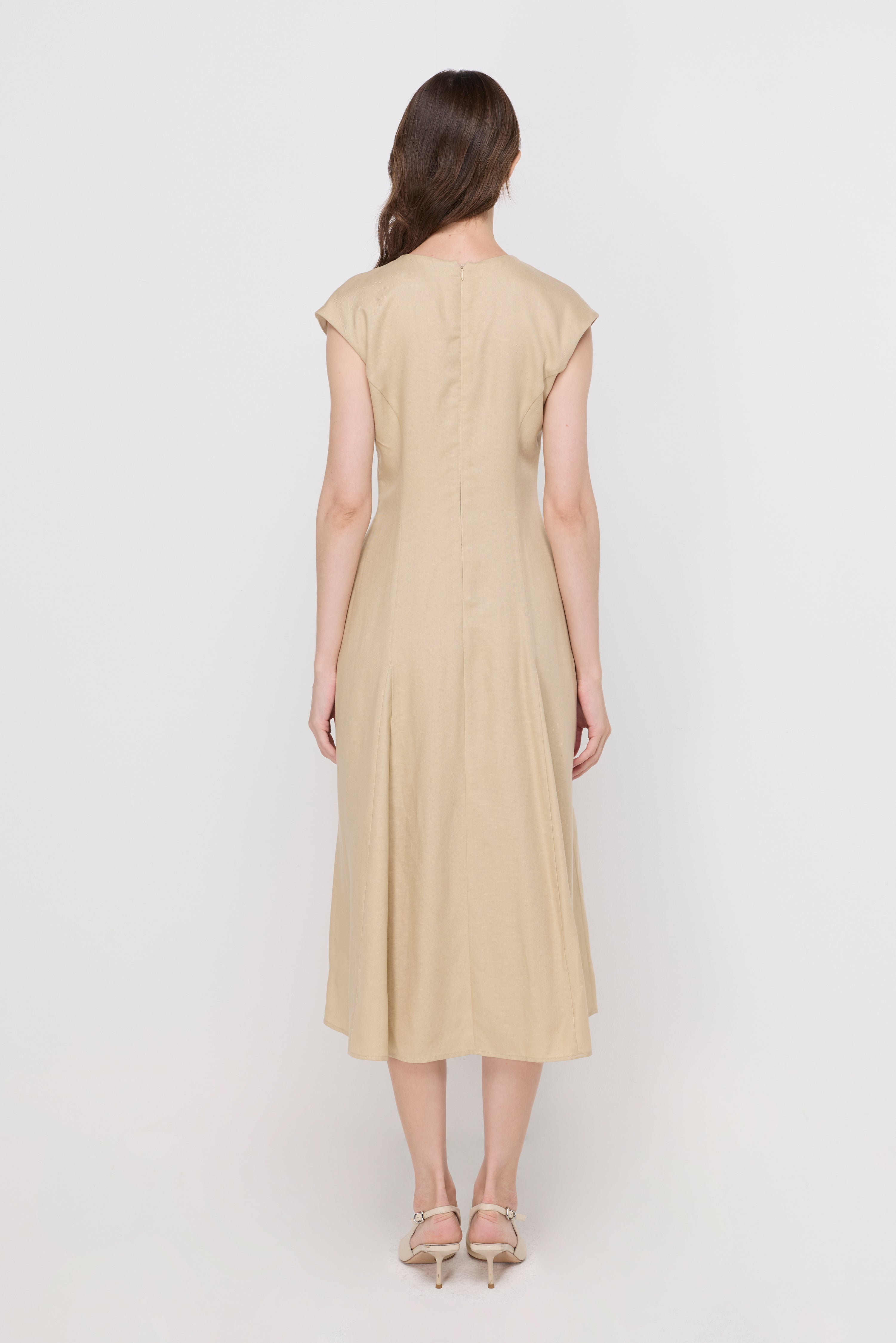 AURELIE SCULPTED MIDI DRESS