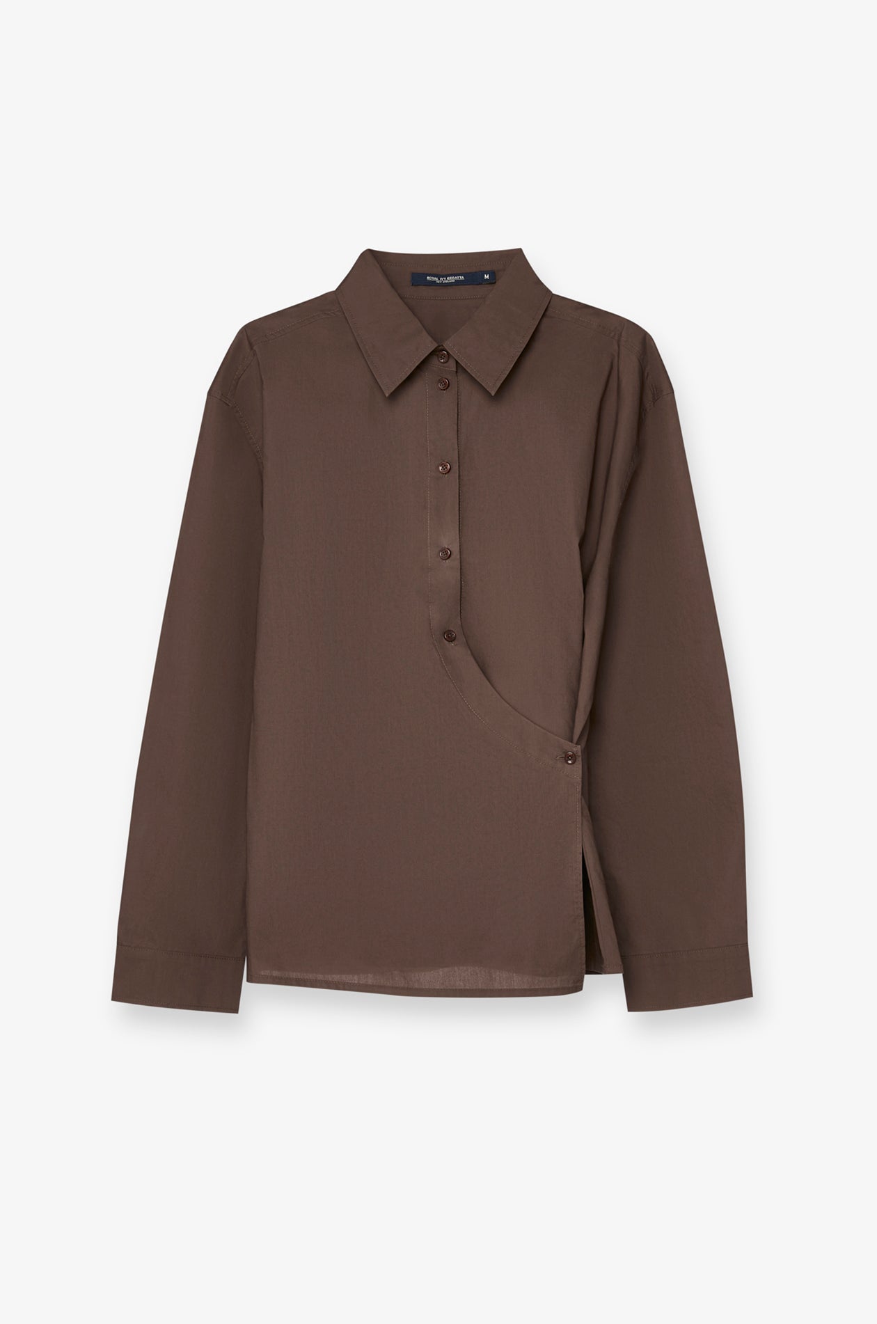 ASYMMETRIC LAYERED COTTON POLO BLOUSE
