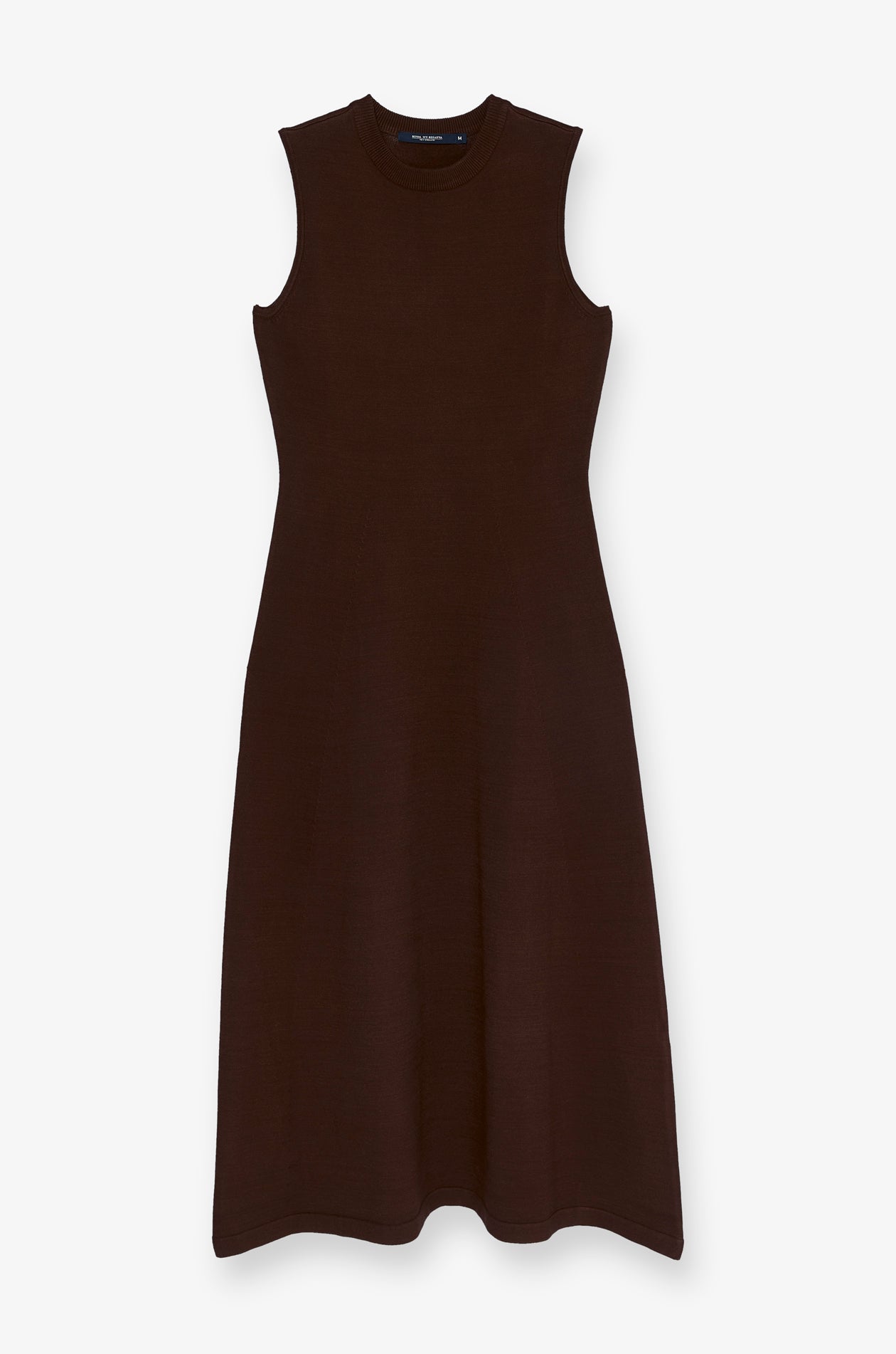 SLEEVELESS KNIT A-LINE MIDI DRESS