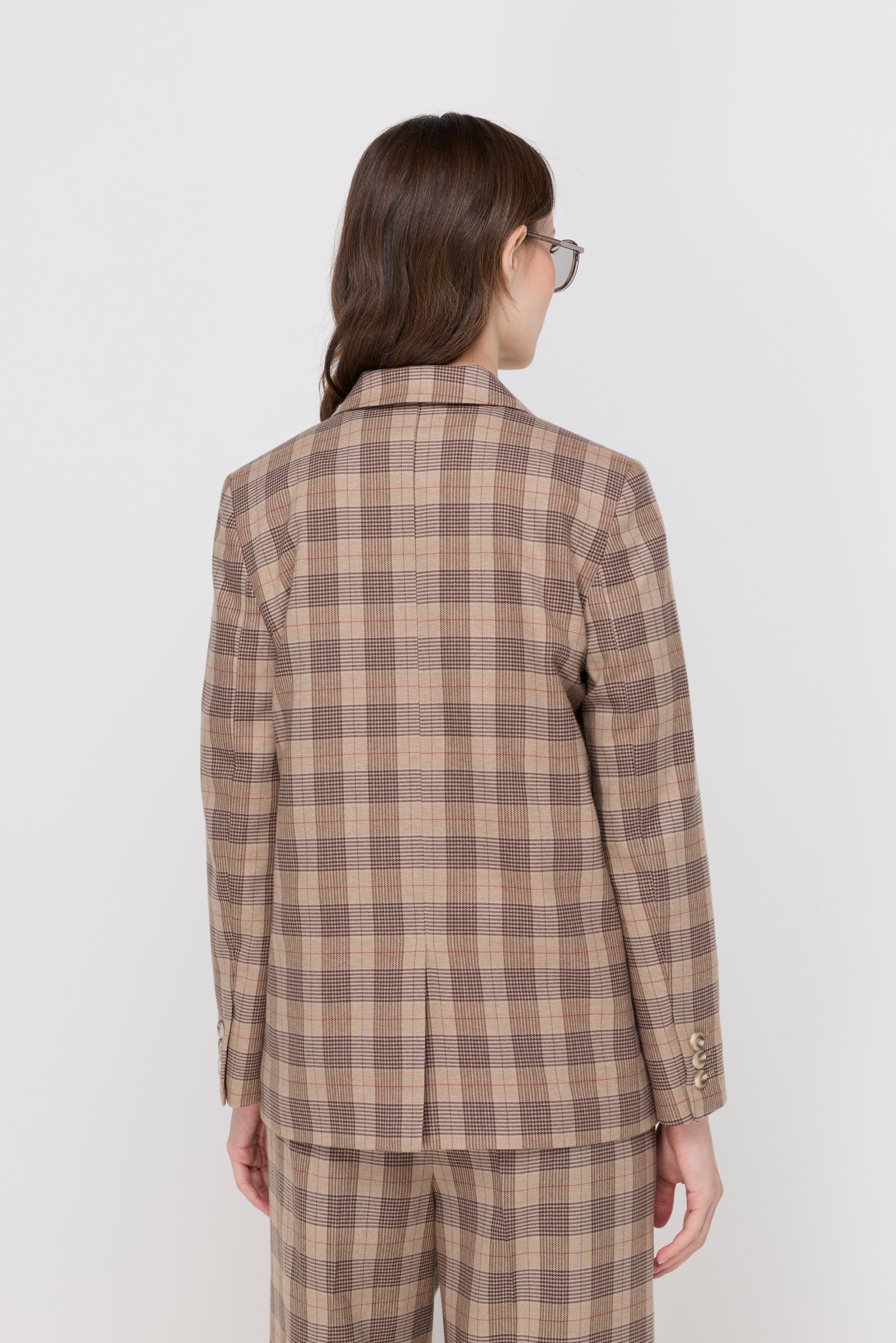 CHECKED DOUBLE-BREASTED BLAZER