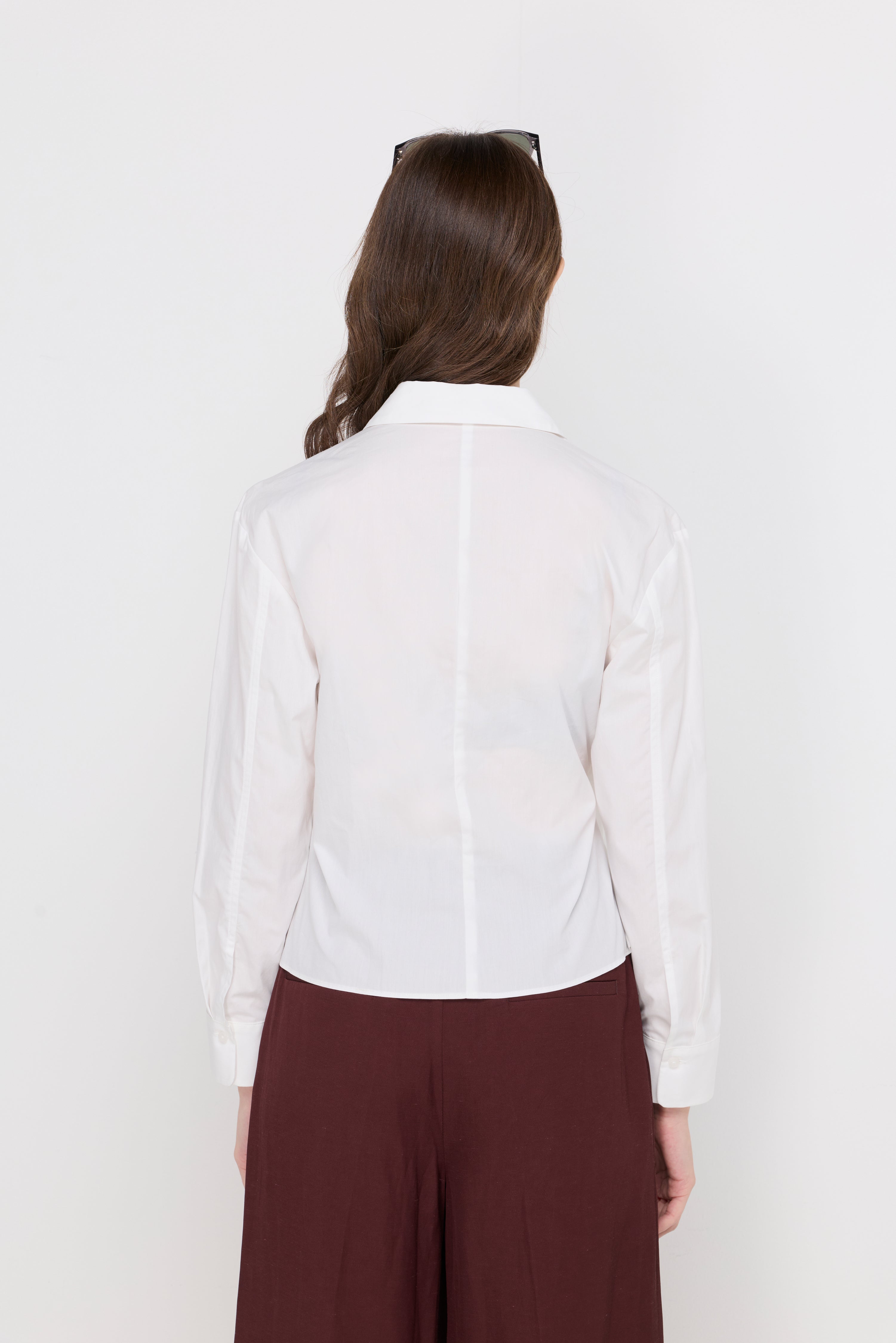AVERY WRAP-FRONT TAILORED BLOUSE