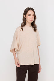 RELAXED MELANGE DRAPE TEE
