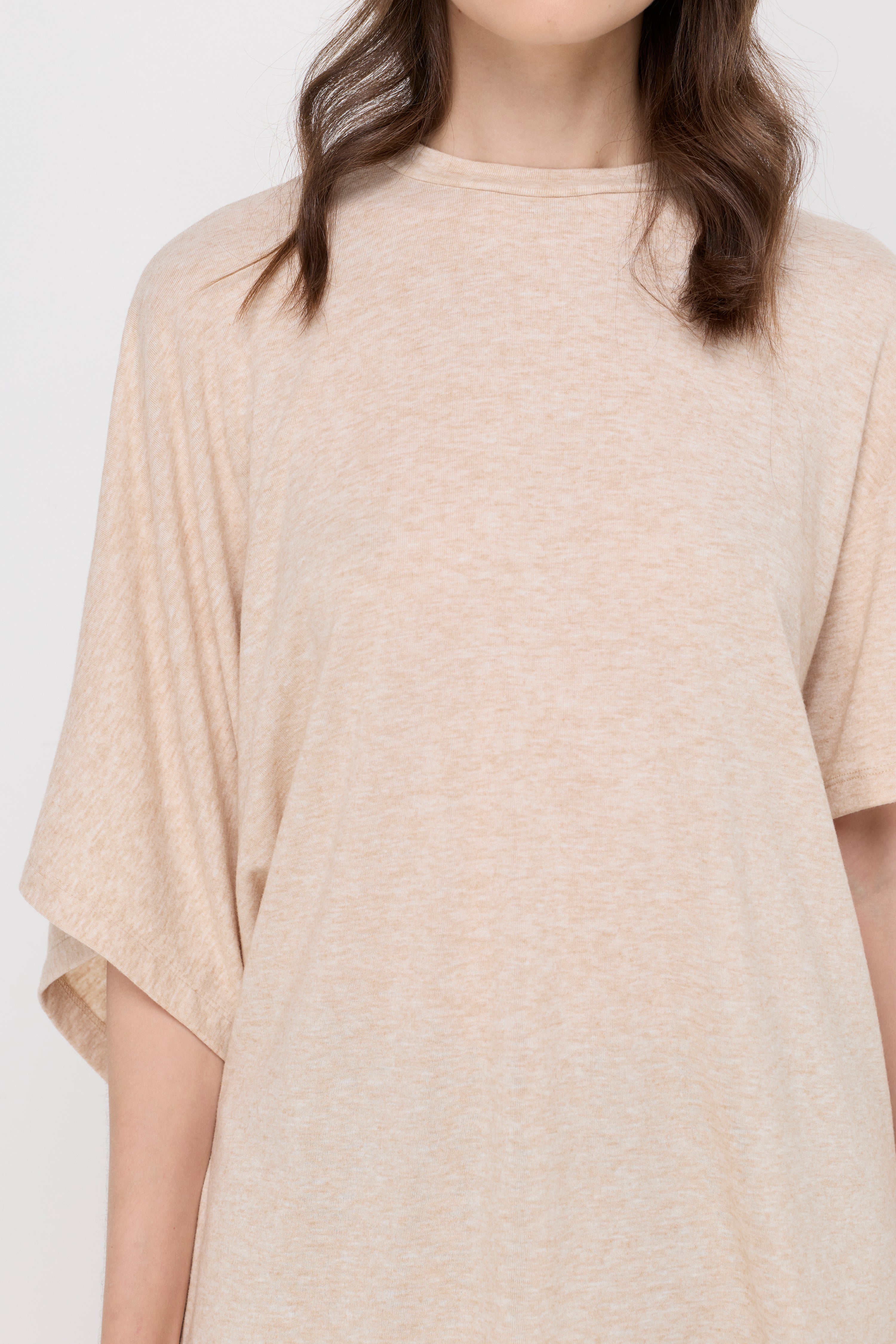 RELAXED MELANGE DRAPE TEE