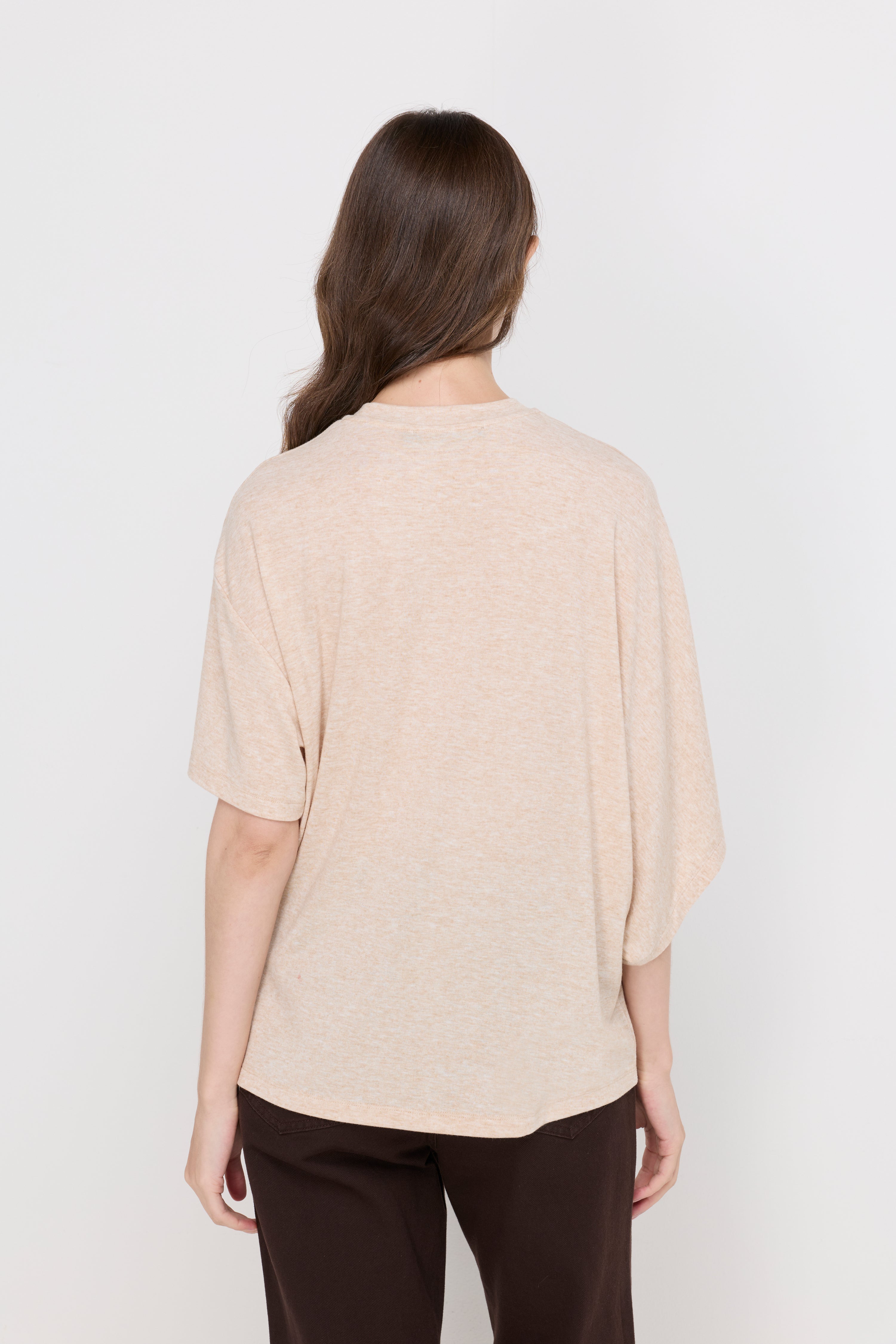 RELAXED MELANGE DRAPE TEE