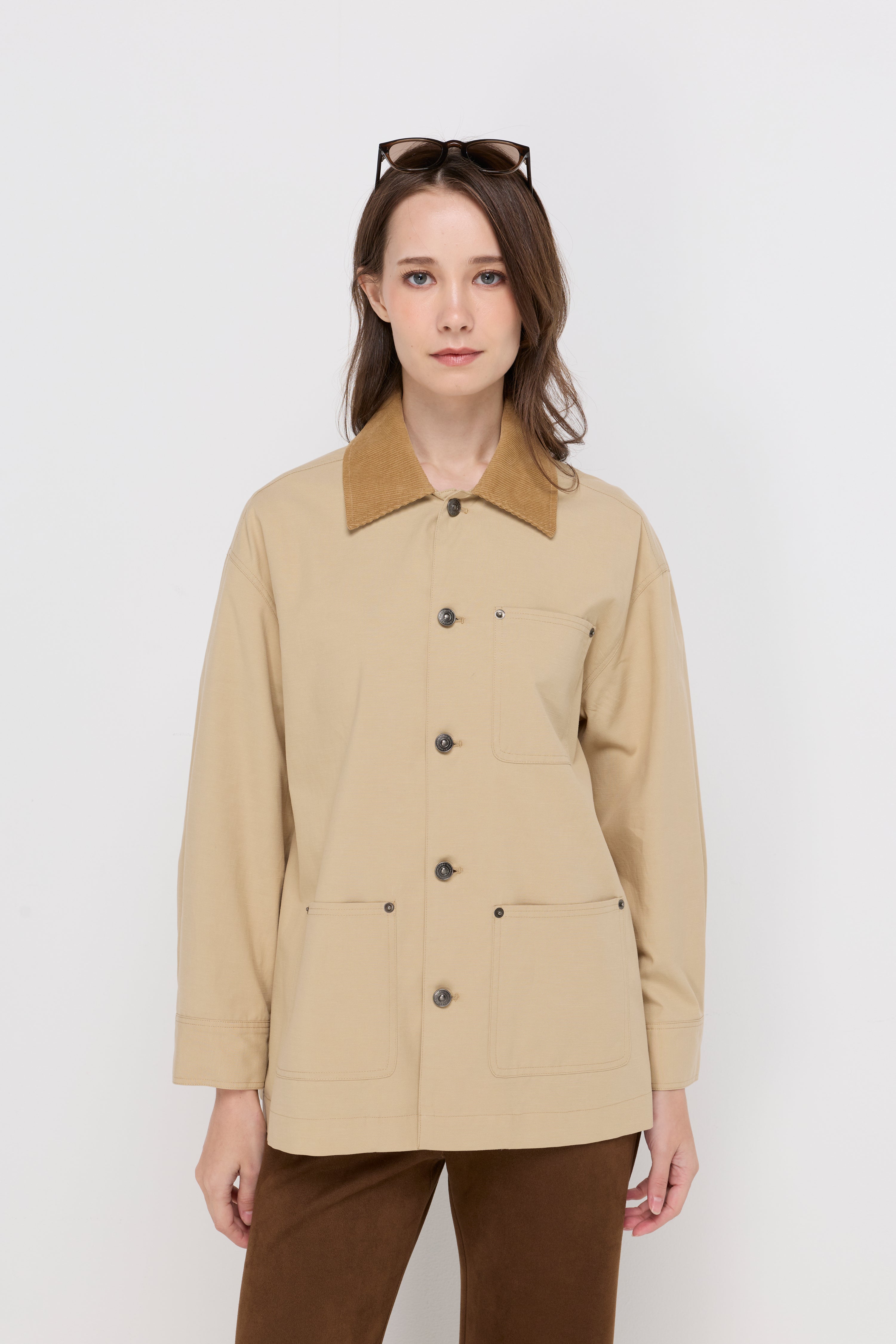 CORDUROY COLLAR COTTON SHACKET