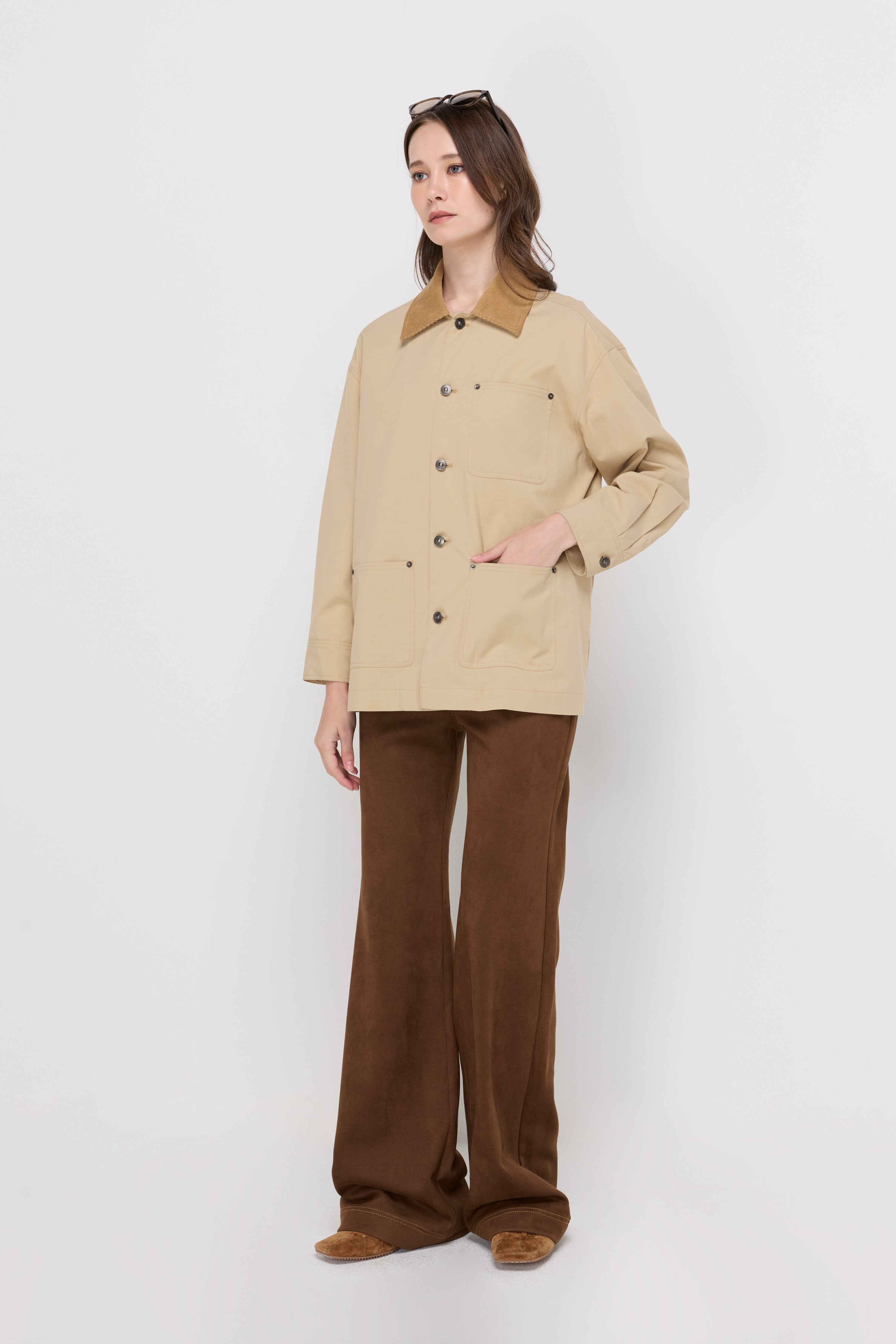 CORDUROY COLLAR COTTON SHACKET