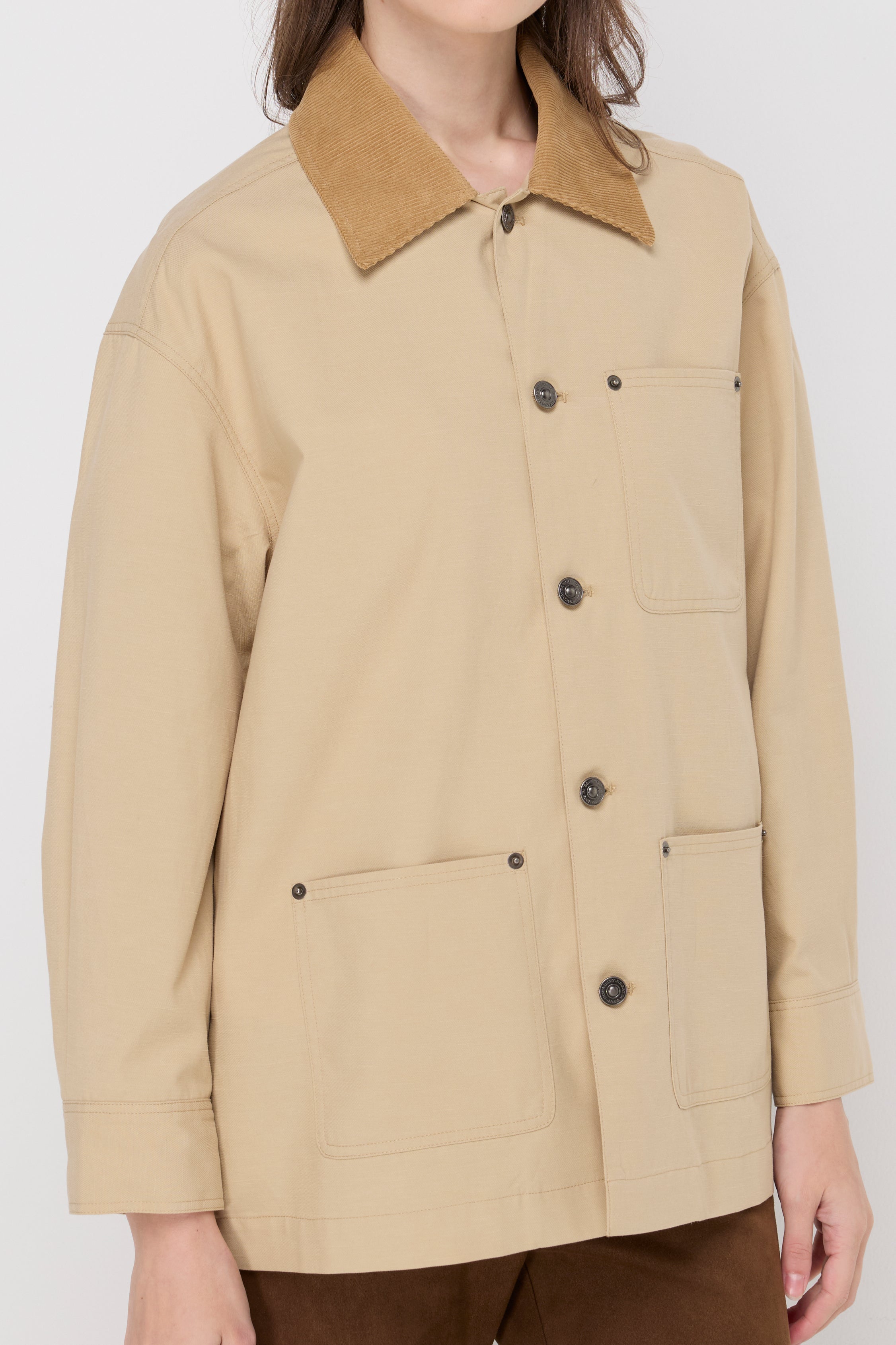 CORDUROY COLLAR COTTON SHACKET