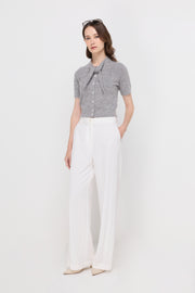 COTTON-LINEN WIDE-LEG TROUSERS