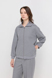 HOODED ZIP-FRONT TRACK JACKET