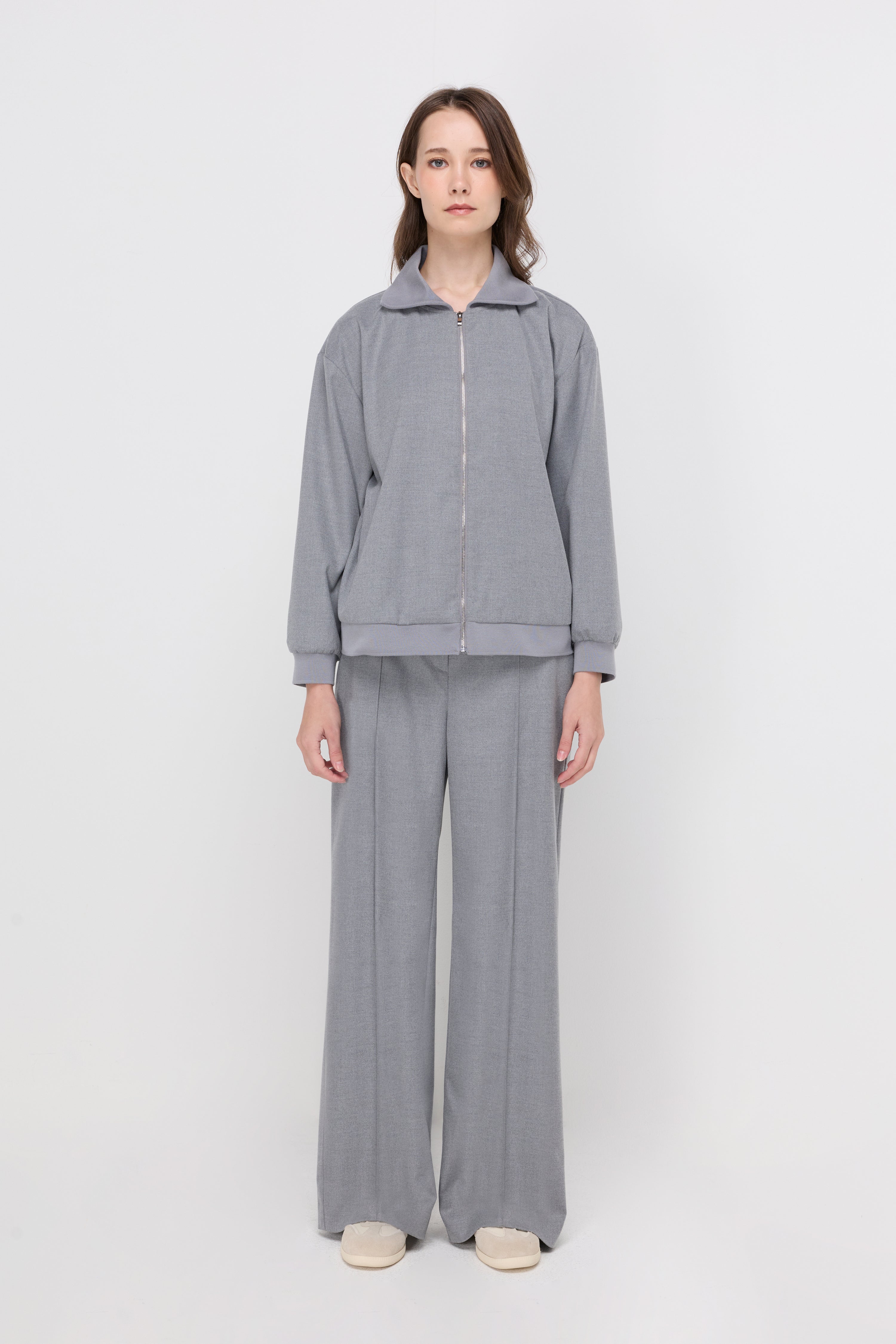 HOODED ZIP-FRONT TRACK JACKET