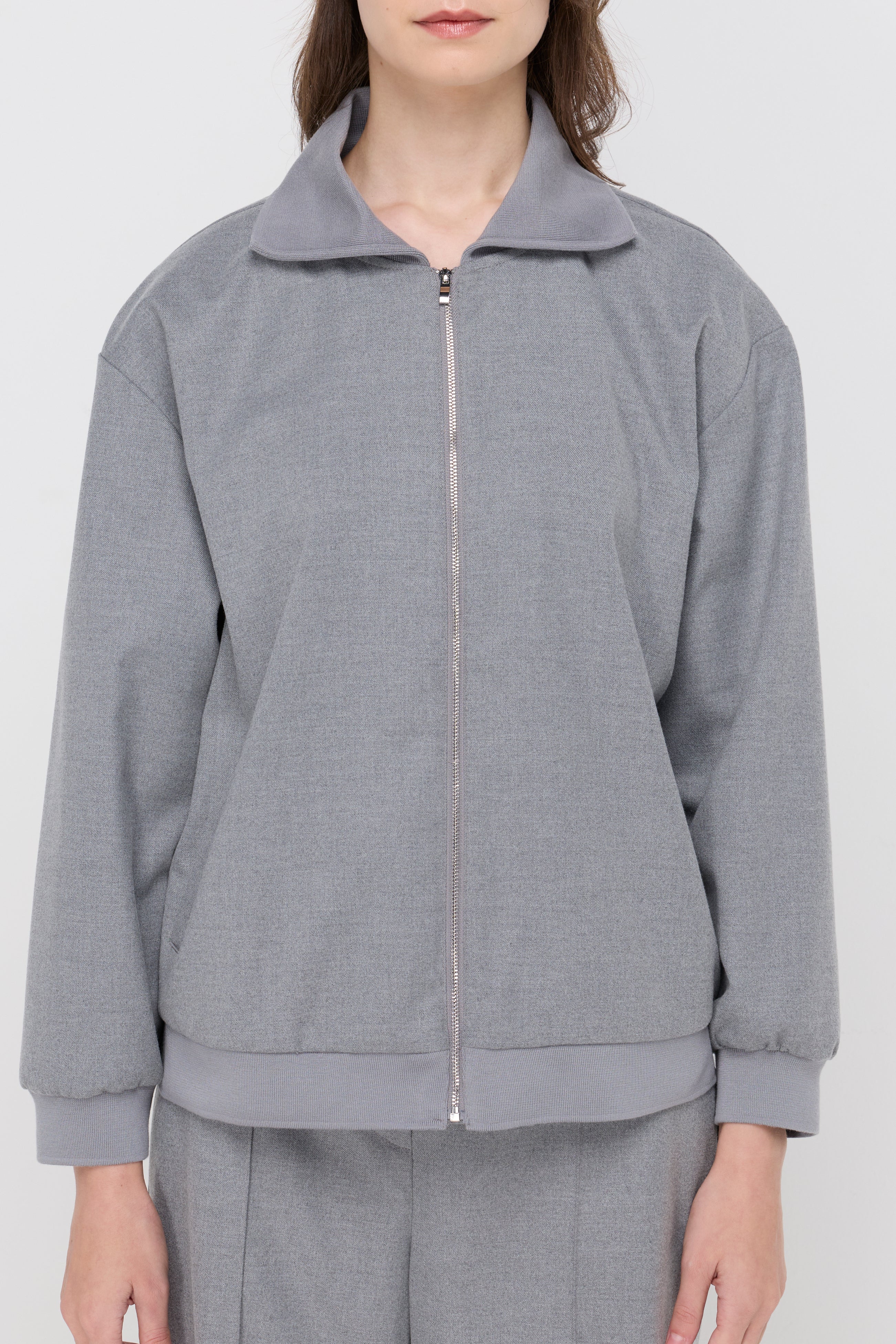 HOODED ZIP-FRONT TRACK JACKET