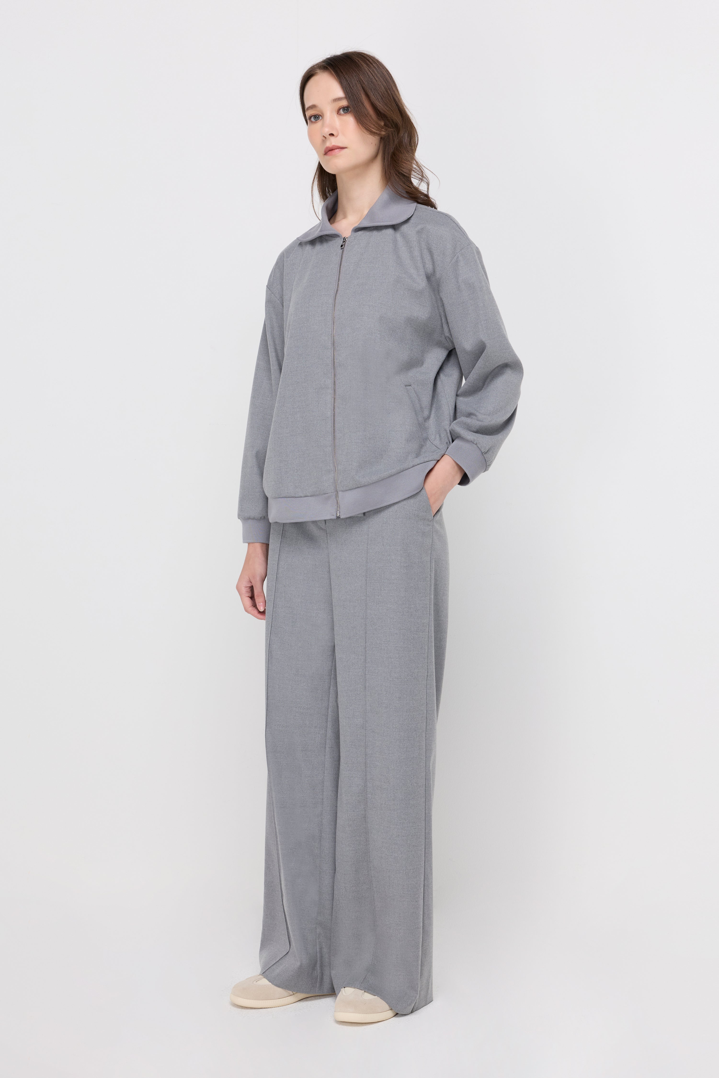 WIDE-LEG TRACK TROUSERS