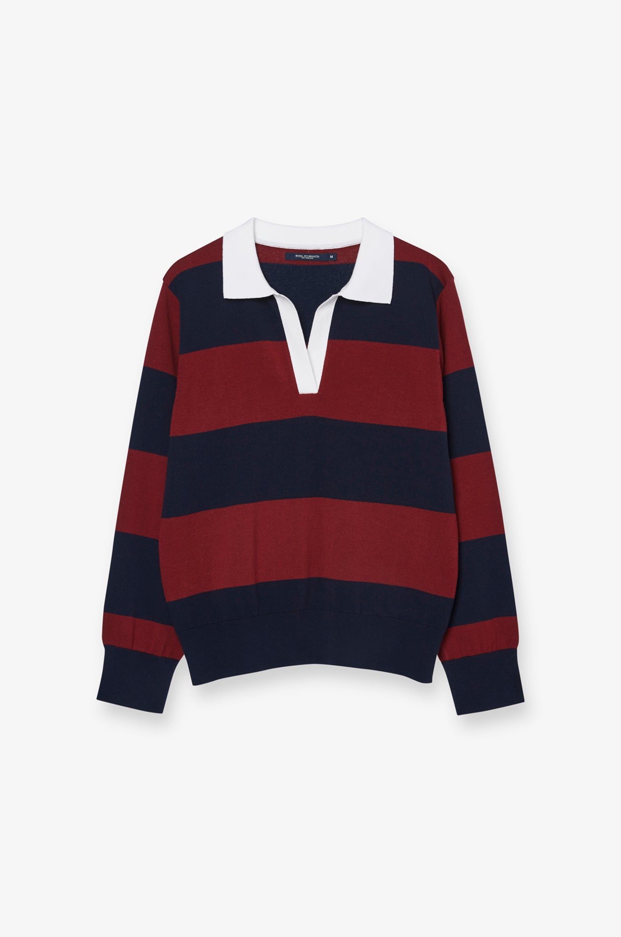 OVERSIZED STRIPE RUGBY KNIT POLO SHIRT