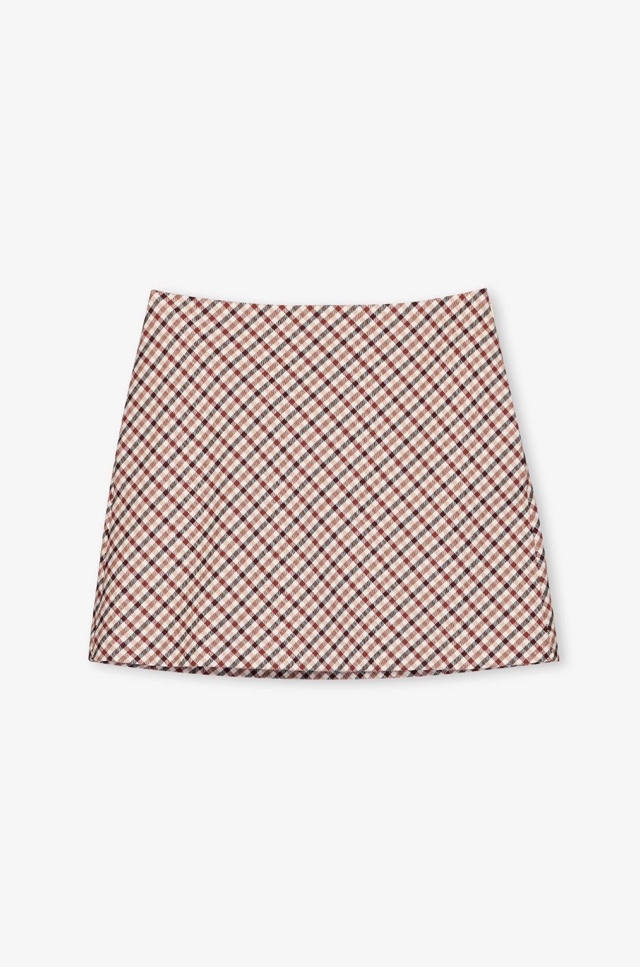 TEXTURED PLAID A-LINE MINI SKIRT
