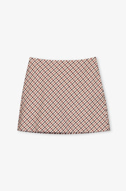 TEXTURED PLAID A-LINE MINI SKIRT