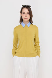 TEXTURED KNIT COLLARED CARDIGAN