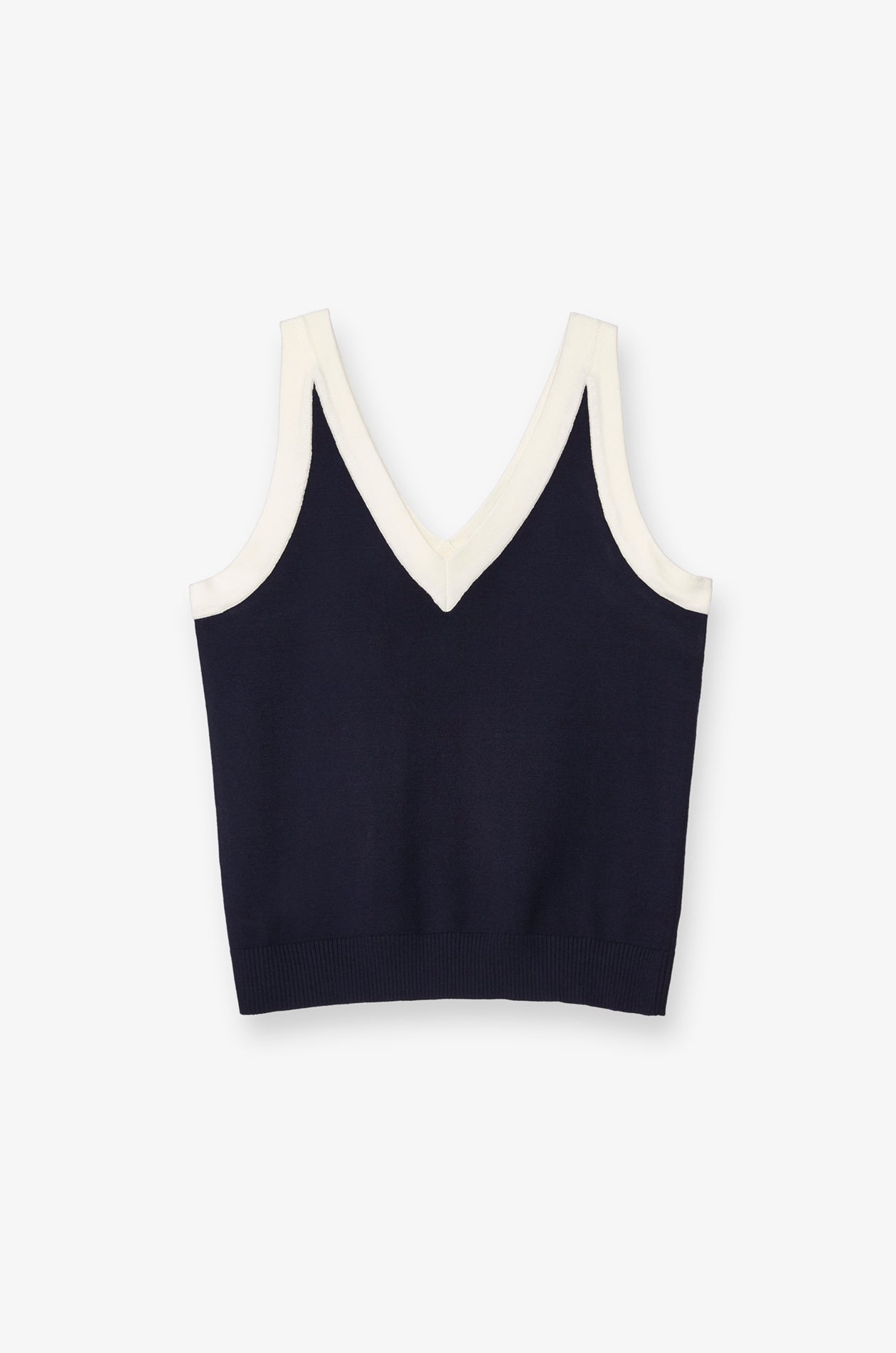 SLEEVELESS RIBBED FLATKNIT TOP
