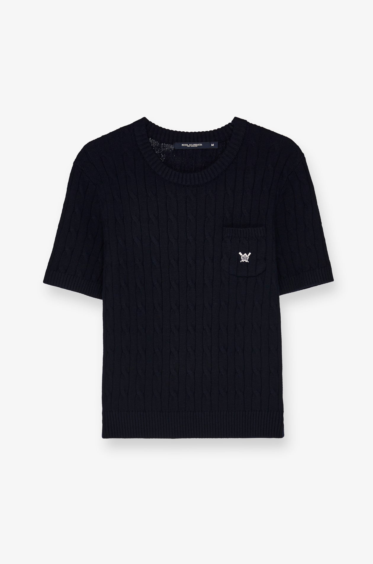 CABLE KNIT CREW NECK TOP