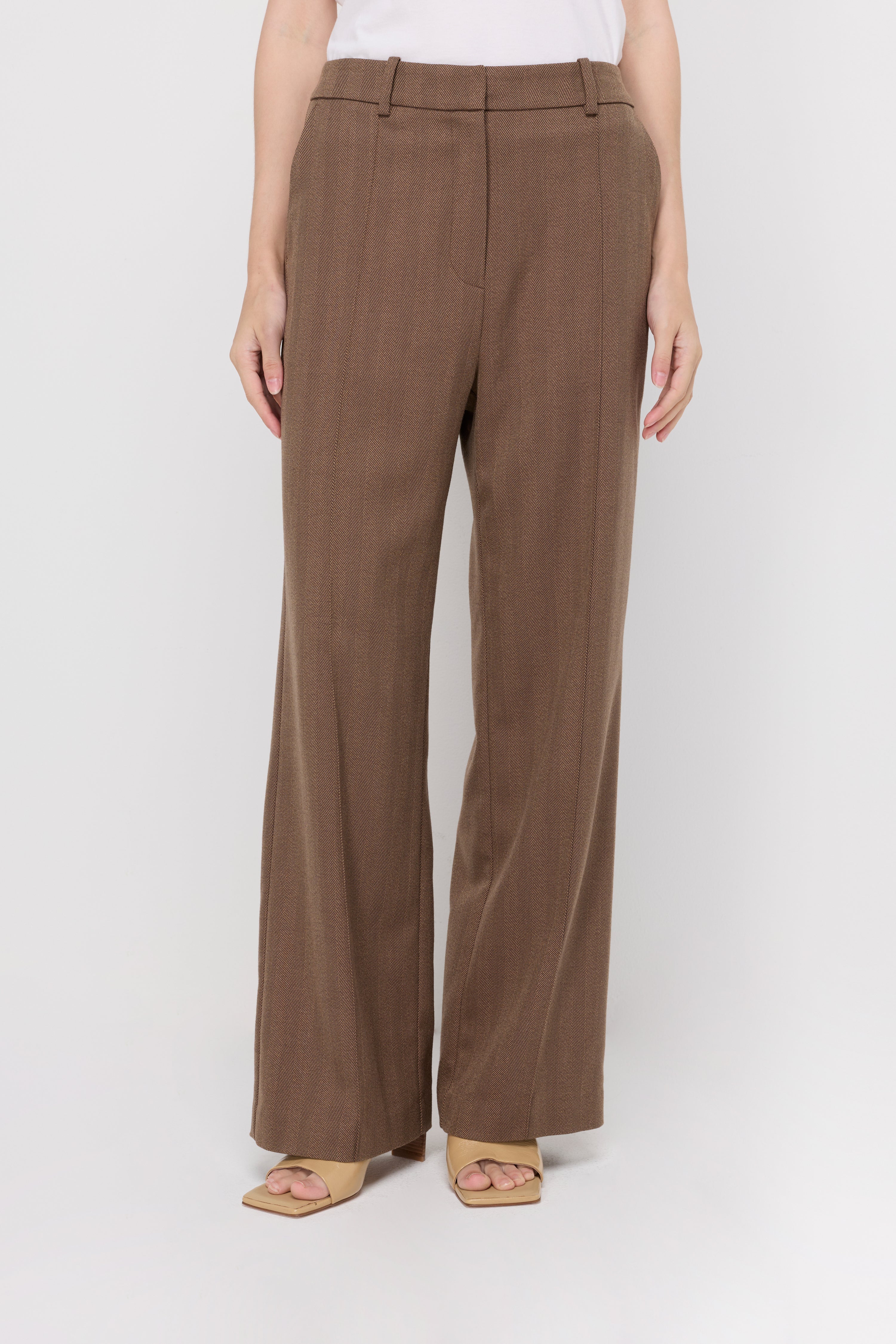 TEXTURED WIDE-LEG TROUSERS
