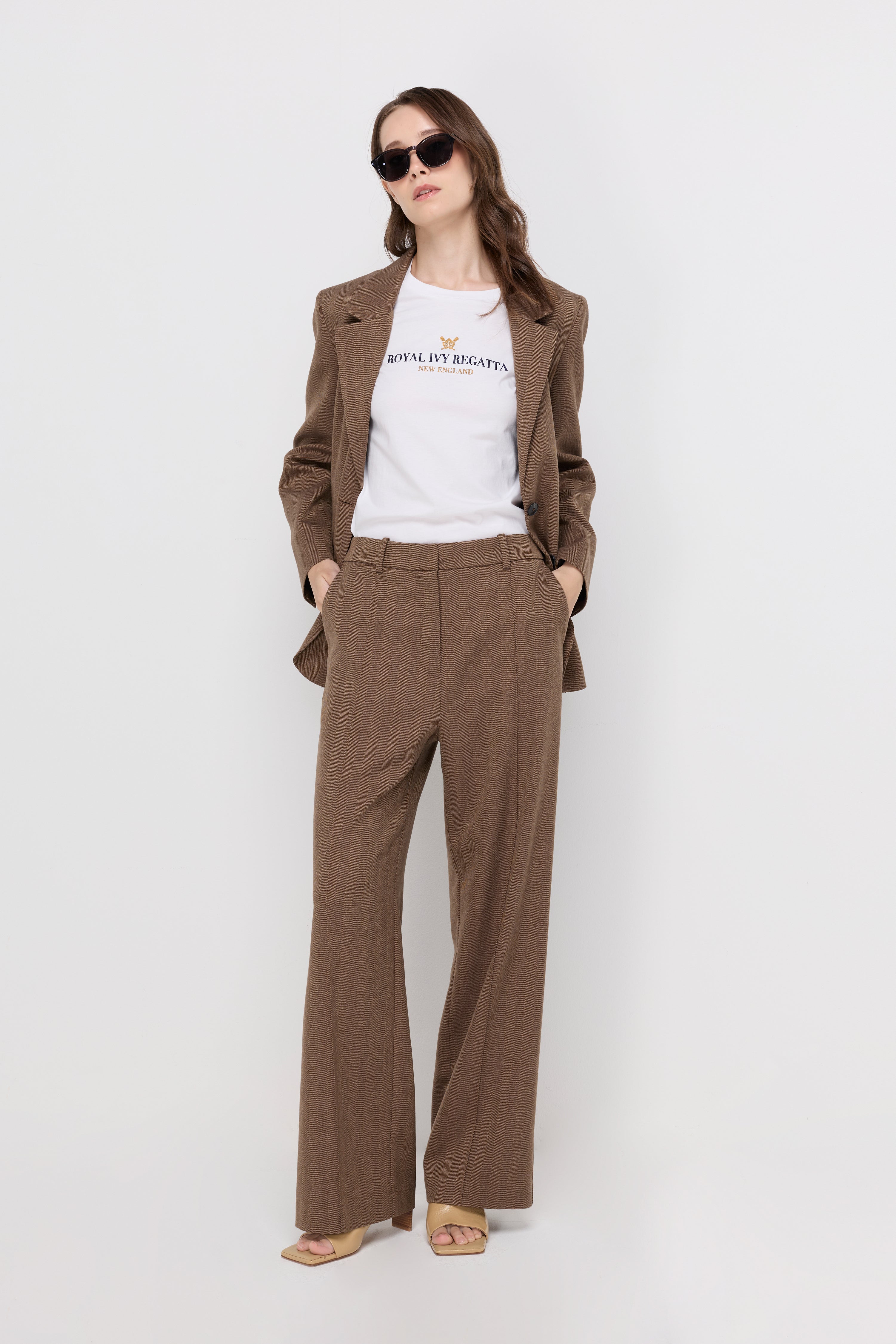 TEXTURED WIDE-LEG TROUSERS