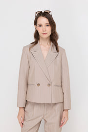 PINSTRIPE DOUBLE-BREASTED BLAZER