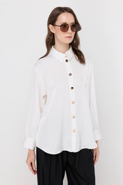 SATIN BUTTON-FRONT SHIRT