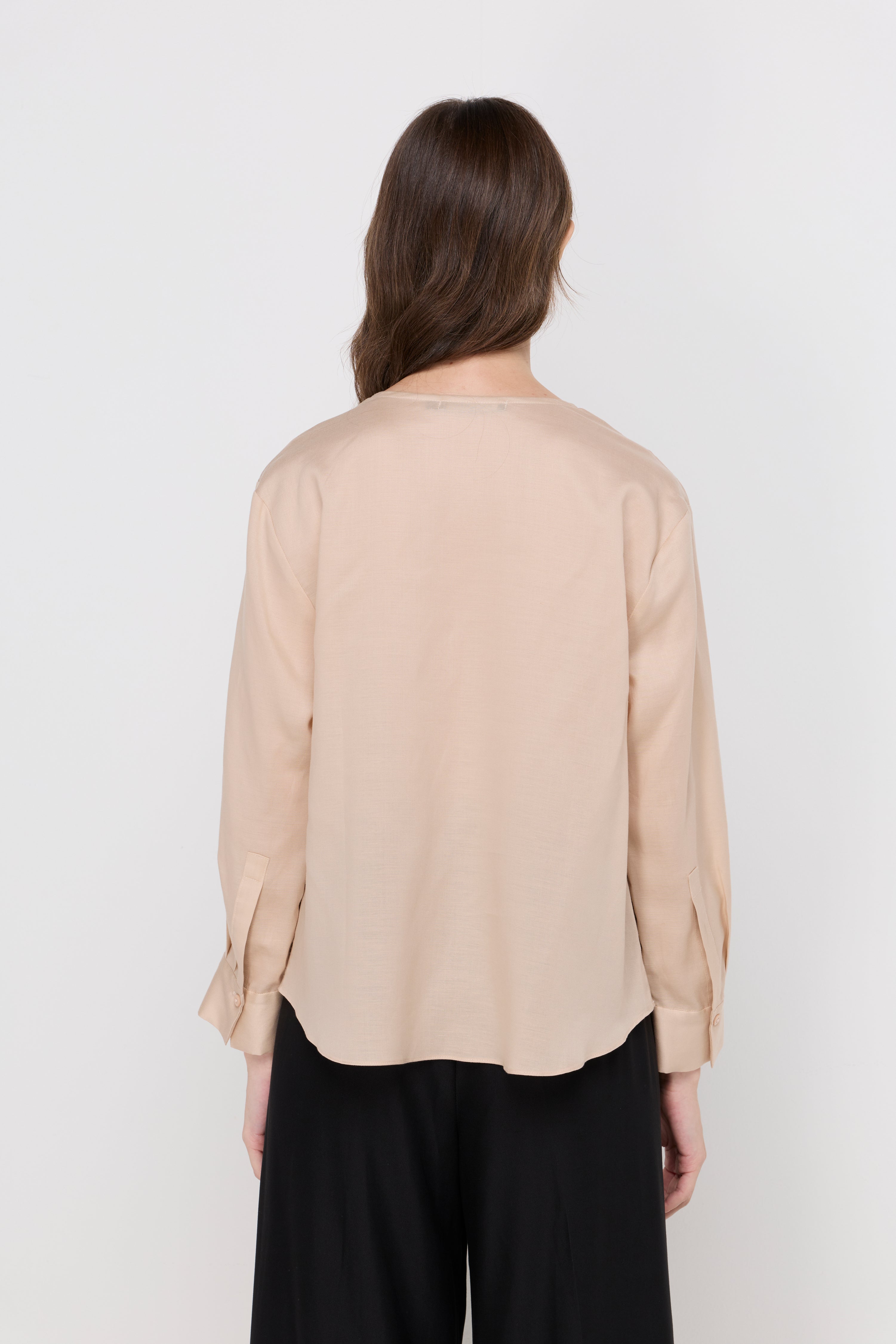 DRAPED COWL NECK BLOUSE