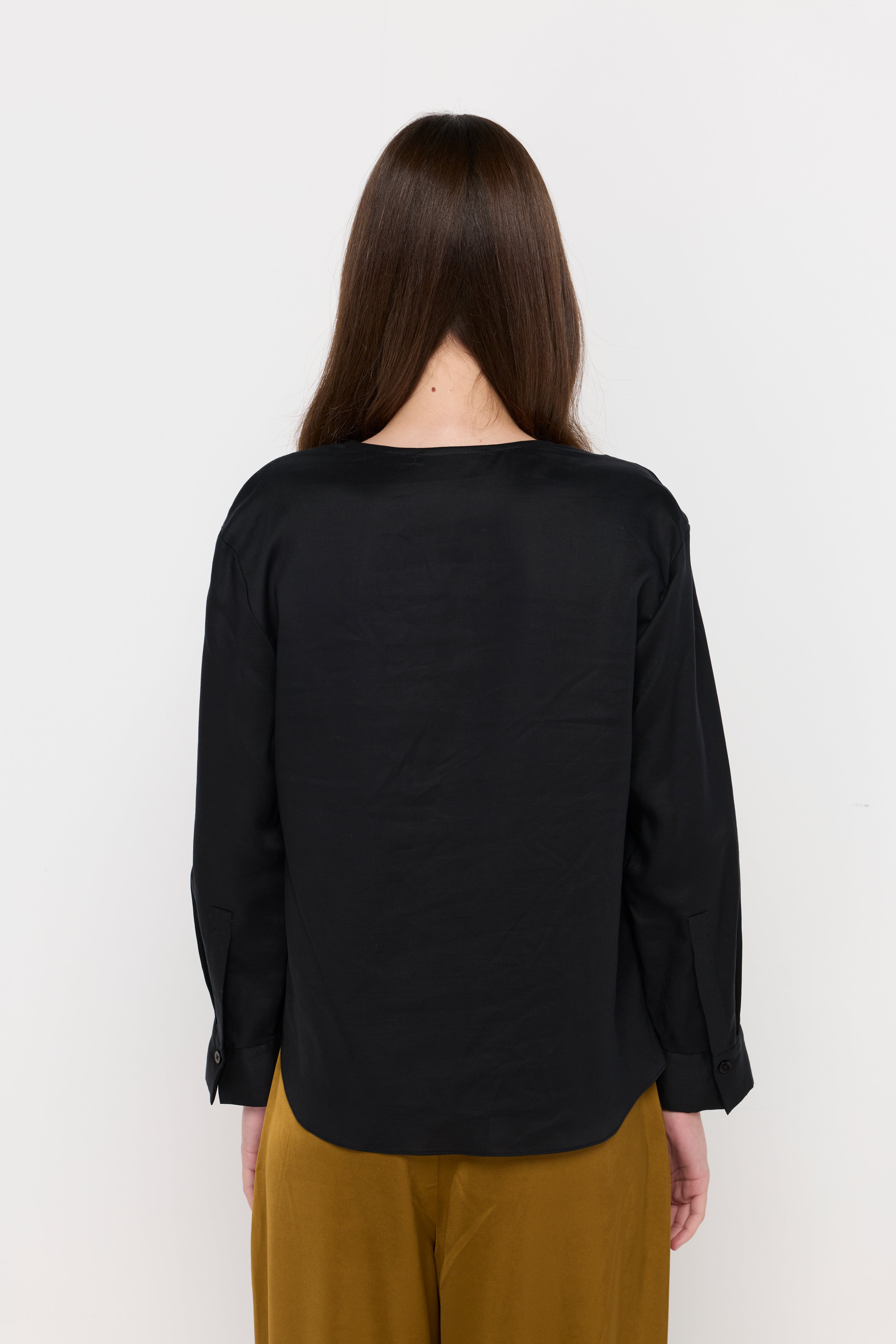 DRAPED COWL NECK BLOUSE