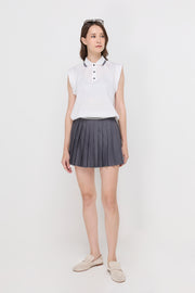 PLEATED KNIT MINI SKIRT