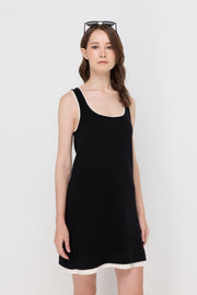 CONTRAST TRIM KNIT DRESS