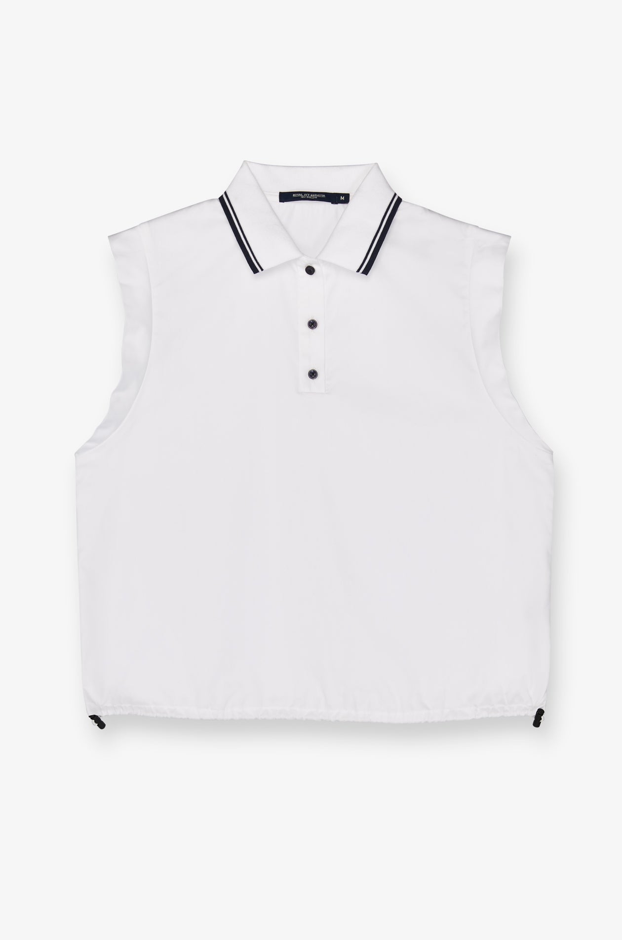 CONTRAST TRIM SLEEVELESS POLO TOP