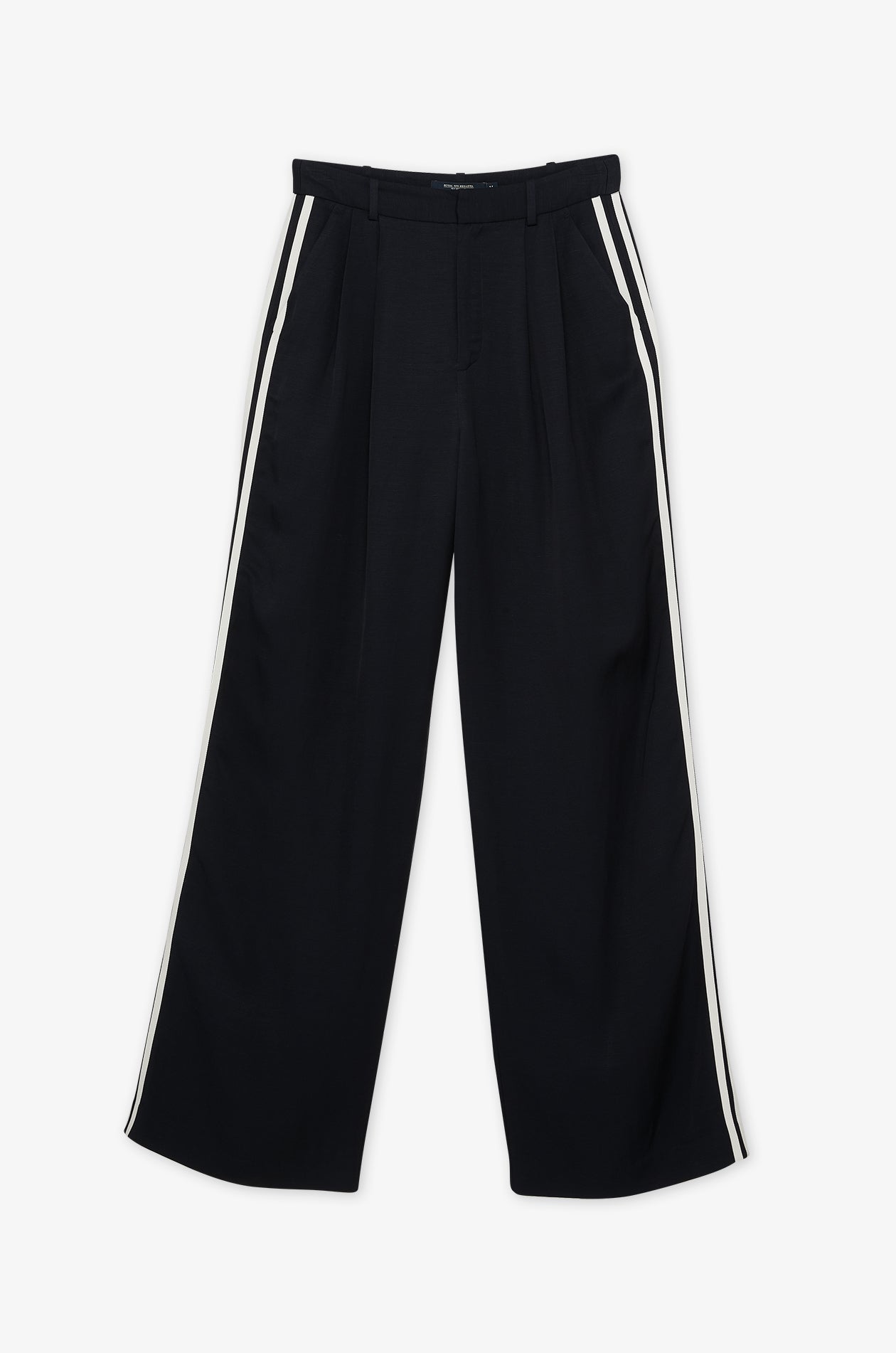 CONTRAST SIDE STRIPE WIDE-LEG TROUSERS