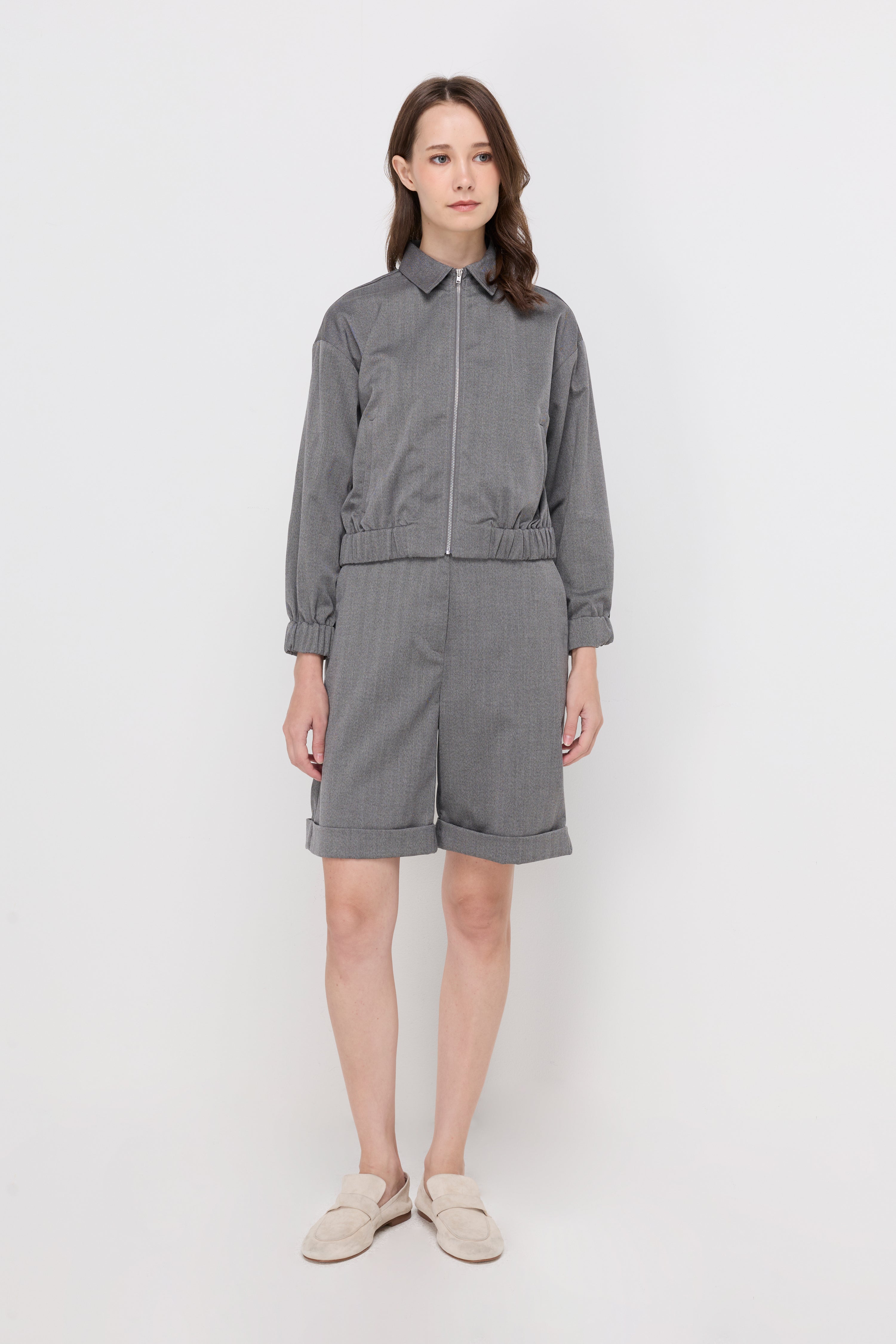 HERRINGBONE TAILORED BERMUDA SHORTS