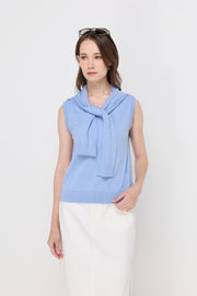 SHOULDER-WRAP KNIT TOP