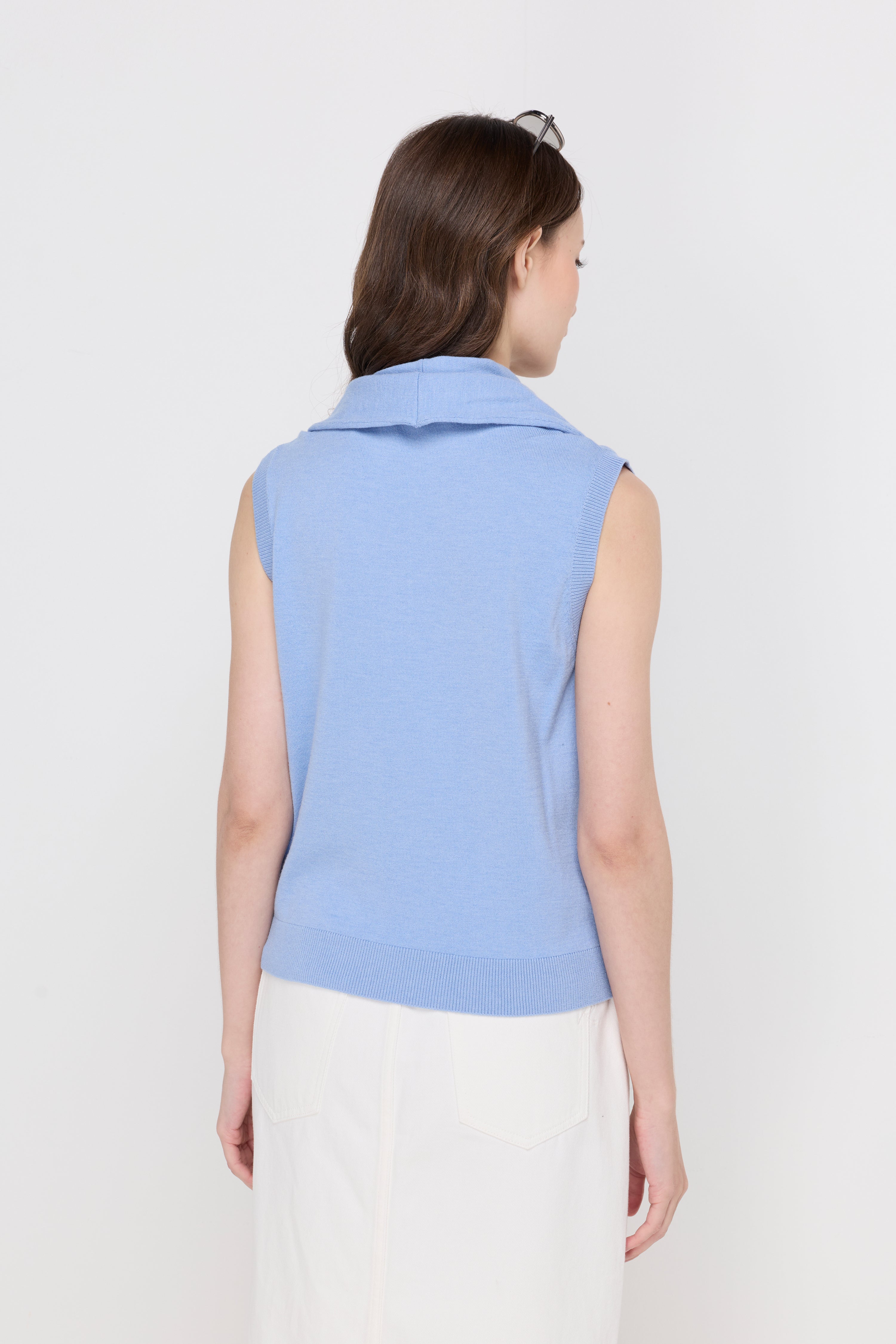 SHOULDER-WRAP KNIT TOP