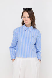 CLASSIC STRIPE CROPPED BLOUSE