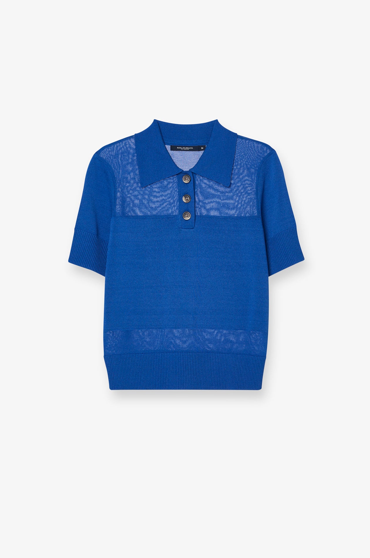 TEXTURED KNIT POLO TOP