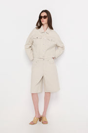 HIGH-RISE DENIM BERMUDA SHORTS