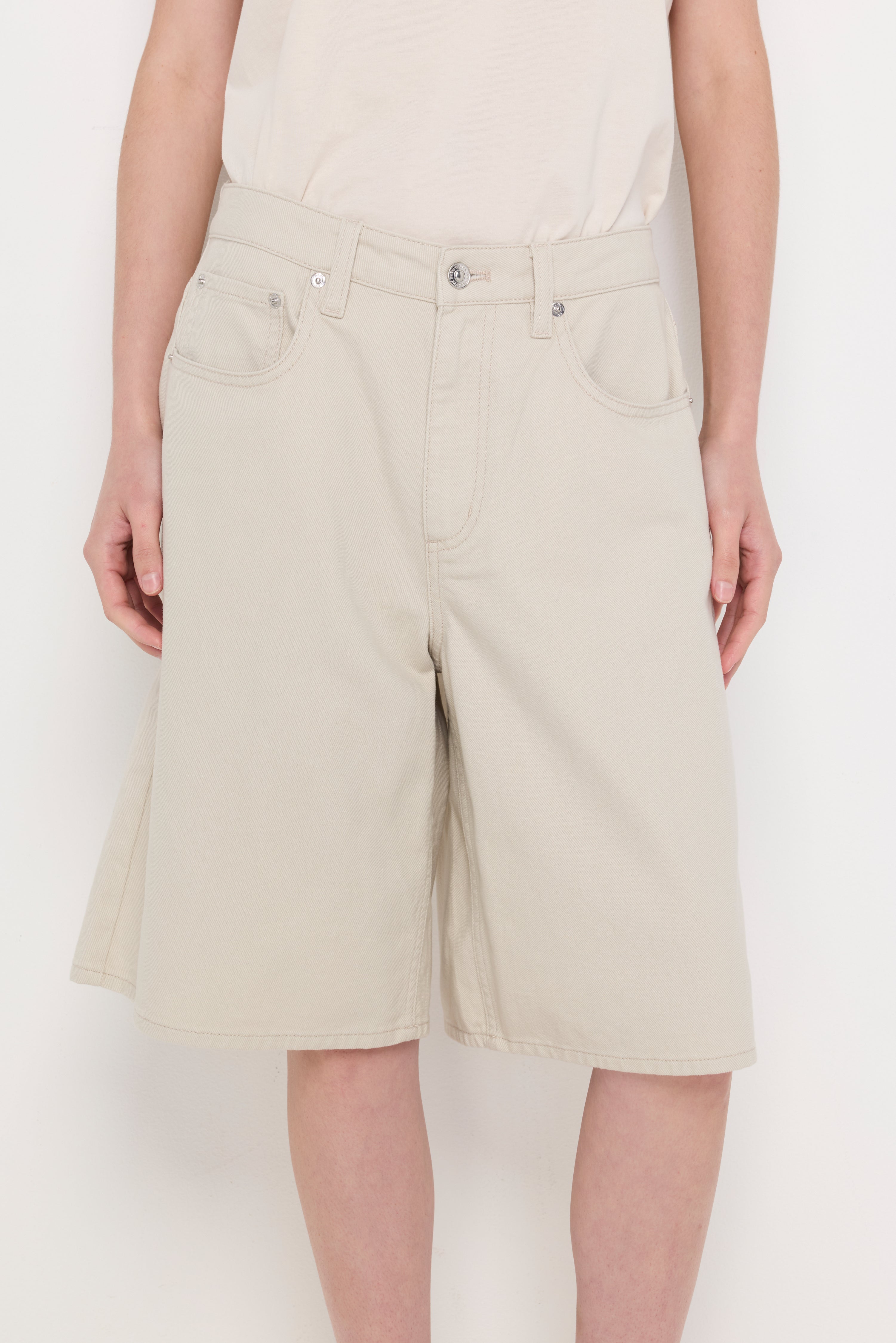 HIGH-RISE DENIM BERMUDA SHORTS