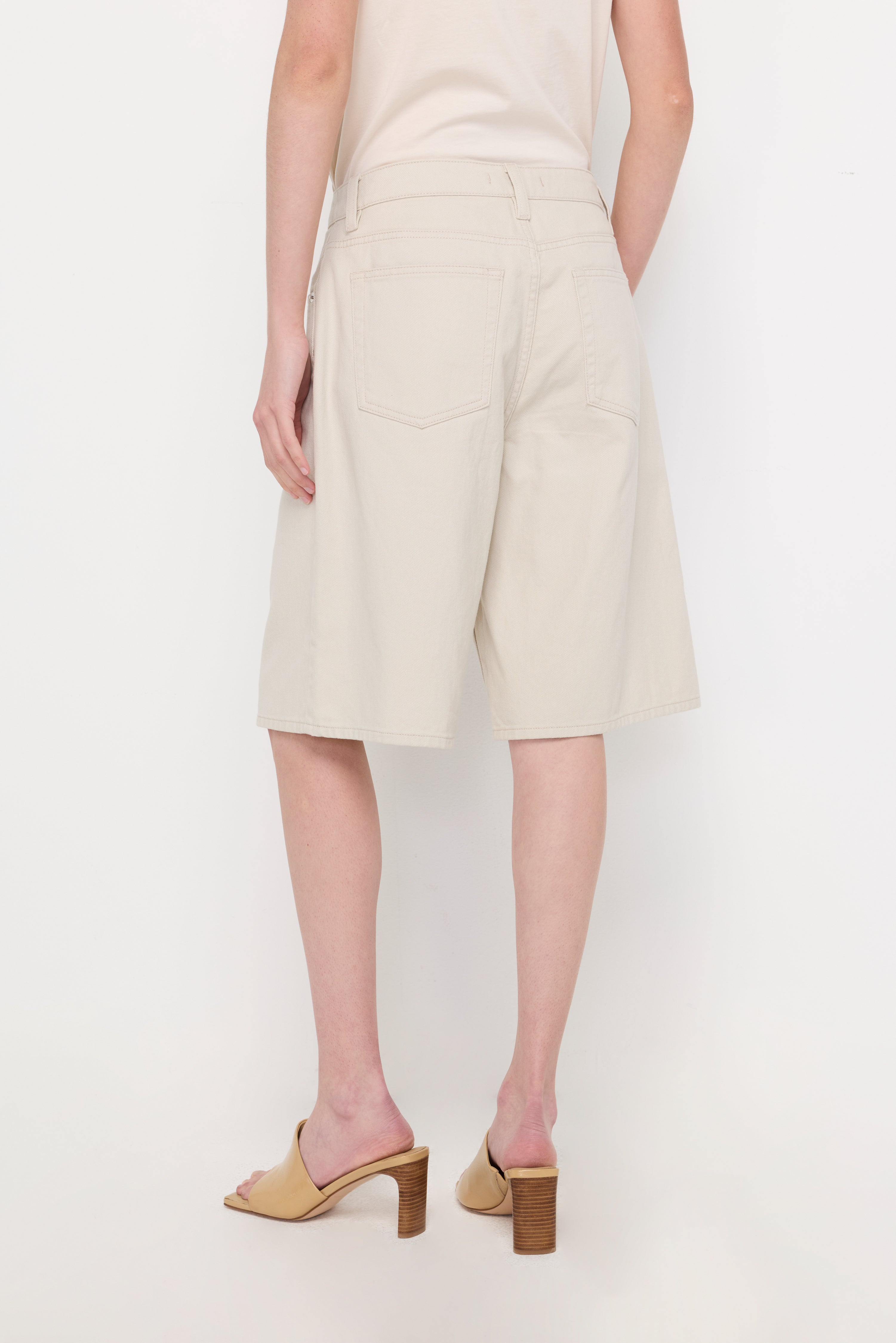 HIGH-RISE DENIM BERMUDA SHORTS