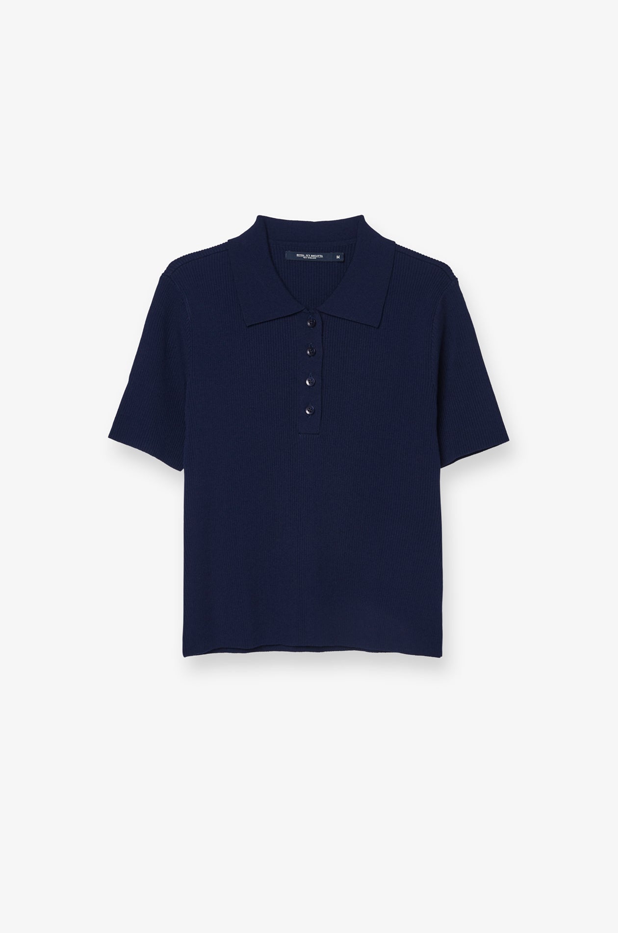 RIBBED KNIT POLO TOP