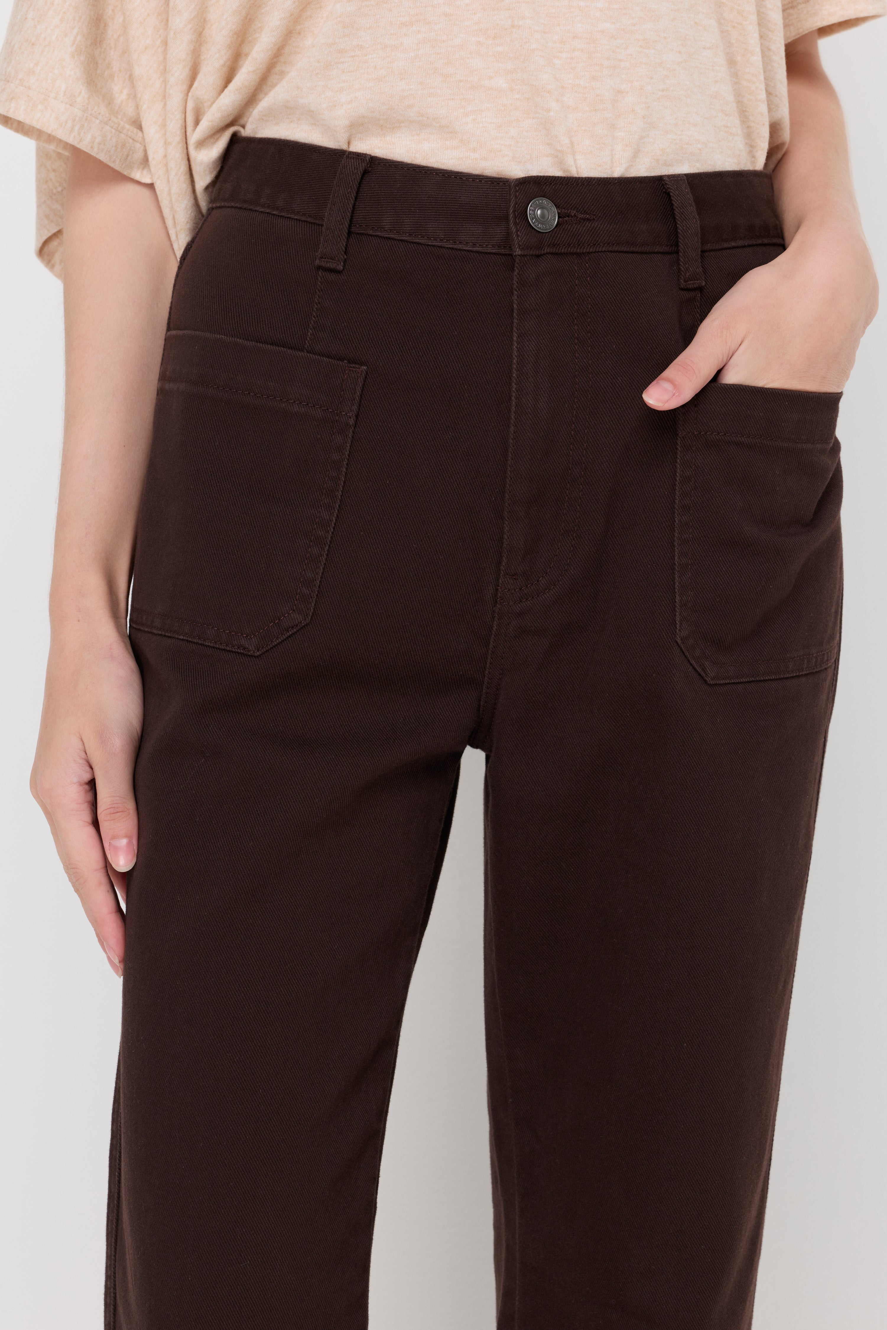 HIGH-RISE WIDE-LEG DENIM TROUSERS