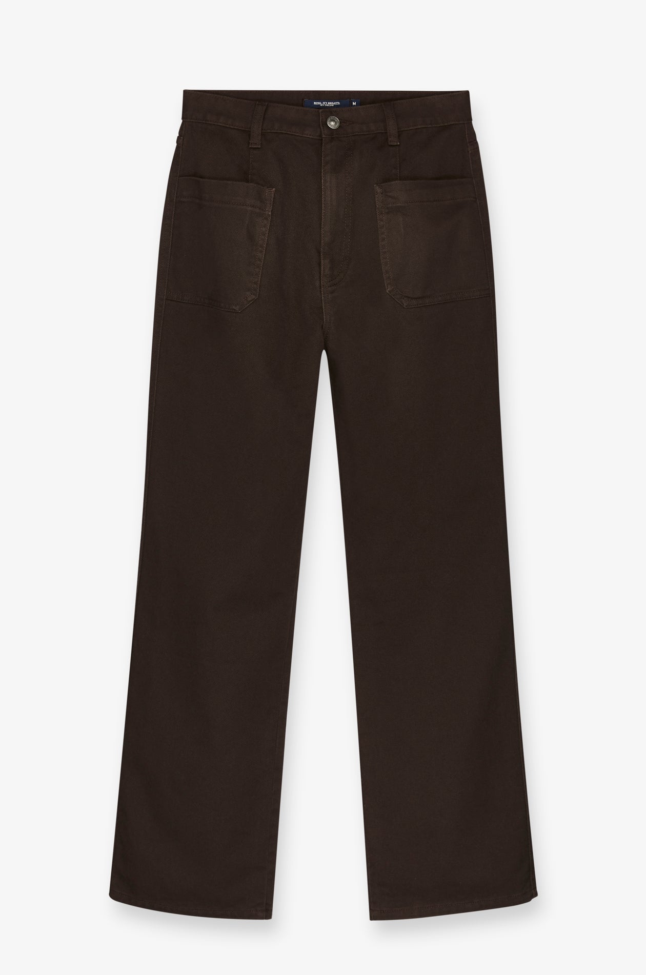 HIGH-RISE WIDE-LEG DENIM TROUSERS
