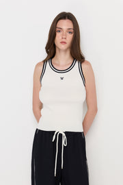 CONTRAST TRIM KNIT TANK TOP