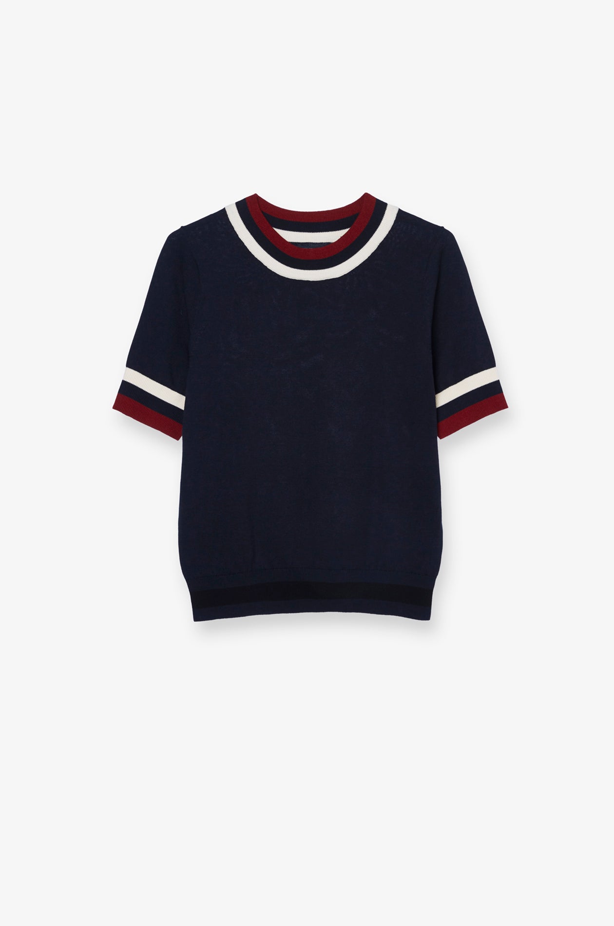 CONTRAST TRIM KNIT TOP